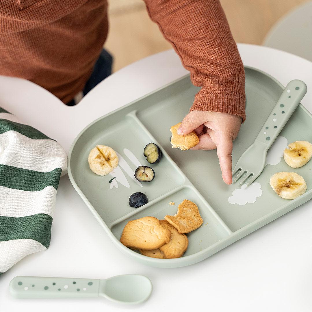  Done by Deer Foodie Compartment Plate - Green - Croco、mySite、merchandisen