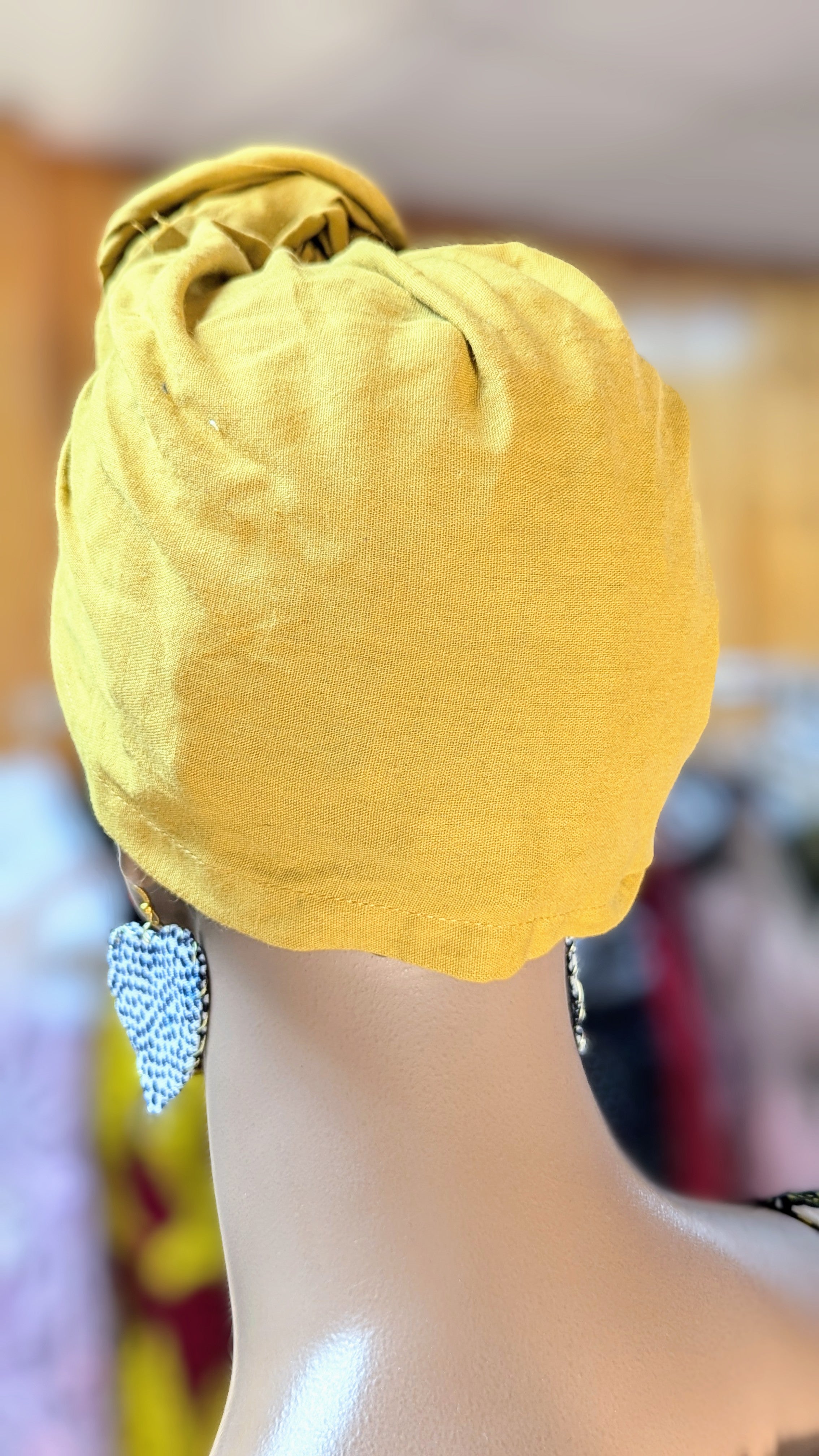 Dupsie's Golden Aura Pre-tied Head Wrap Hat with Bun DPDM301PT2、mySite、solidvoid