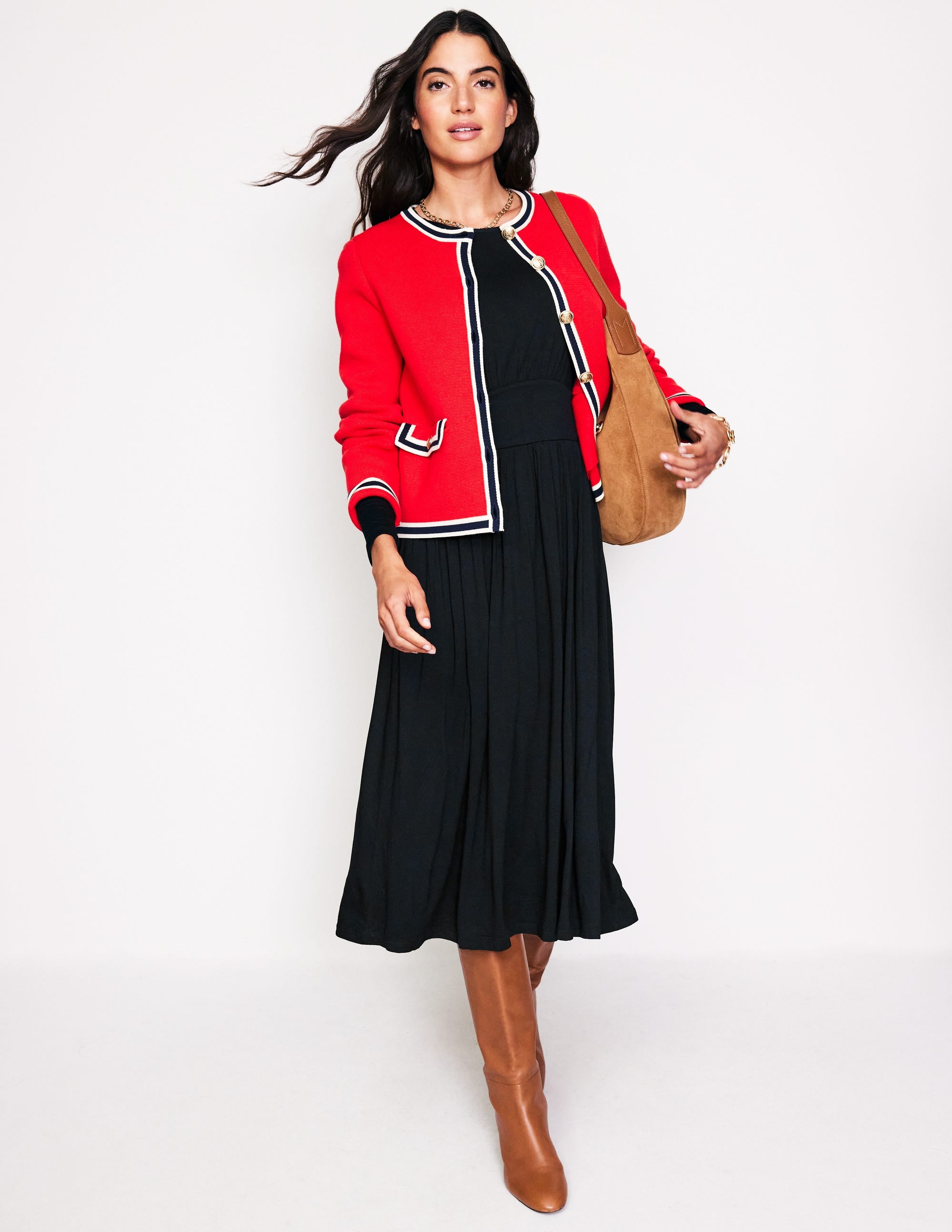  Thea Long Sleeve Jersey Dress-Black、mySite、ashleygrahame