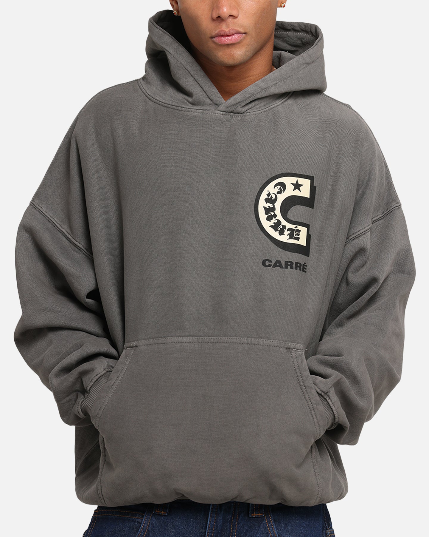 Carre Sacred Letter Hoodie Washed Charcoal、mySite、zt4zffjzw