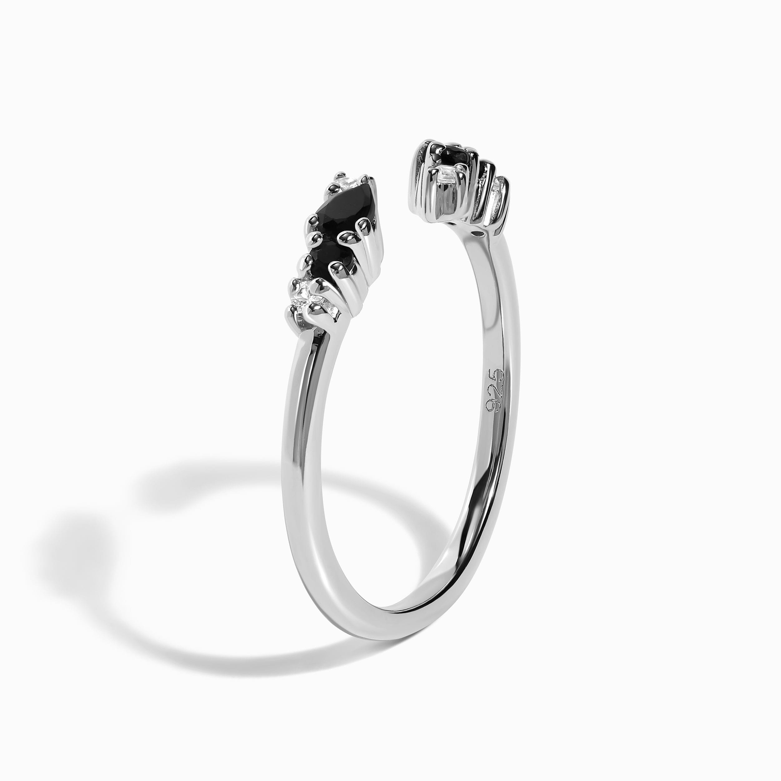 Adjustable Black Onyx Ring Flourish - December Birthstone、mySite、hinf8tx79