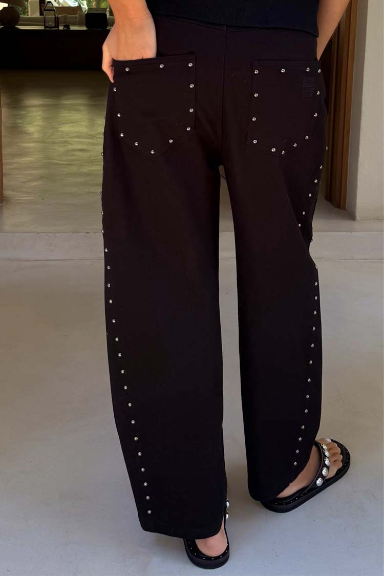 Black Studded Barrel Jeans、mySite、solidvoid