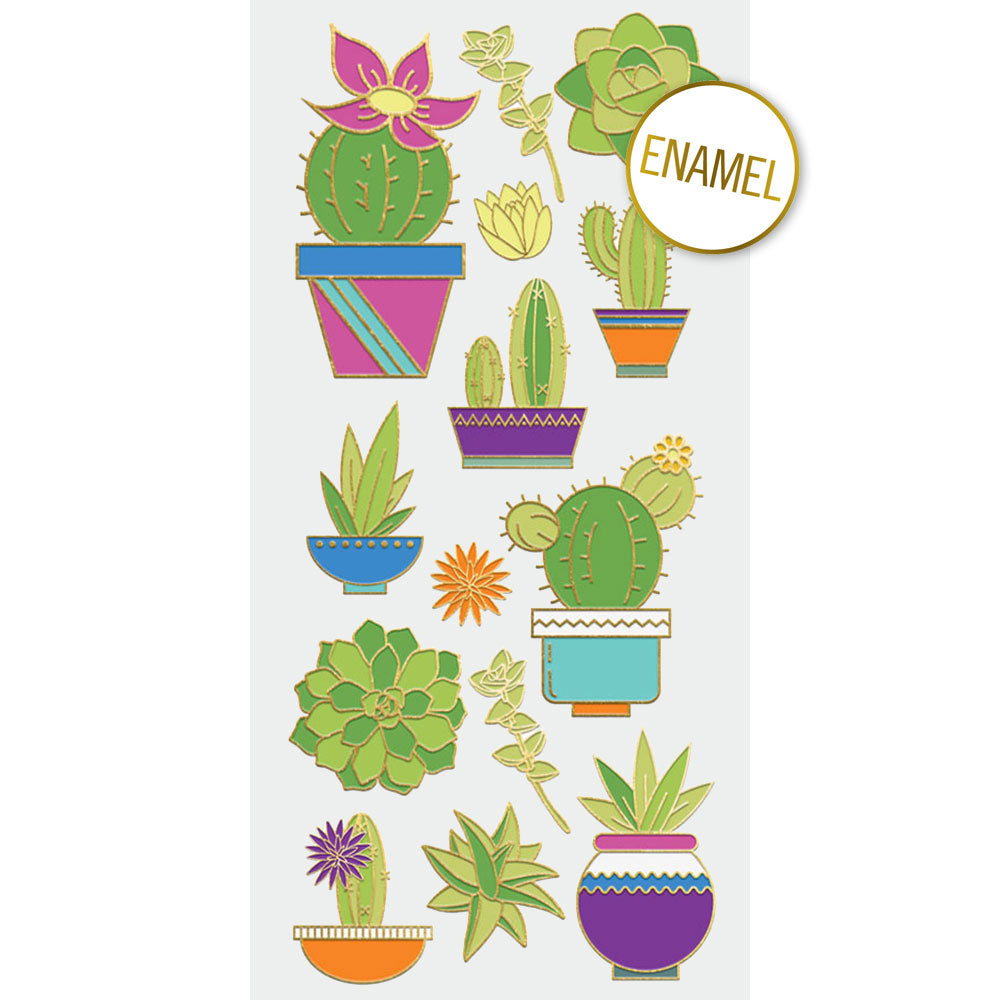  Succulents Faux Enamel Stickers、mySite、ghnorth