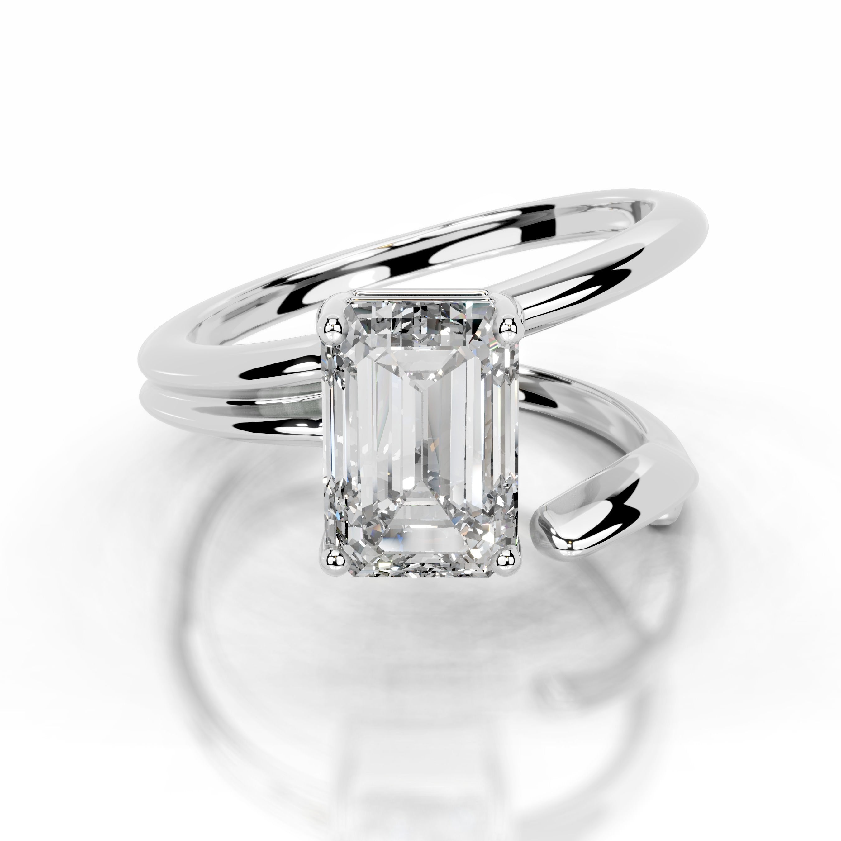 Emerald Embrace Lab Grown Diamond Ring - 18K White Gold、mySite、hinf8tx79