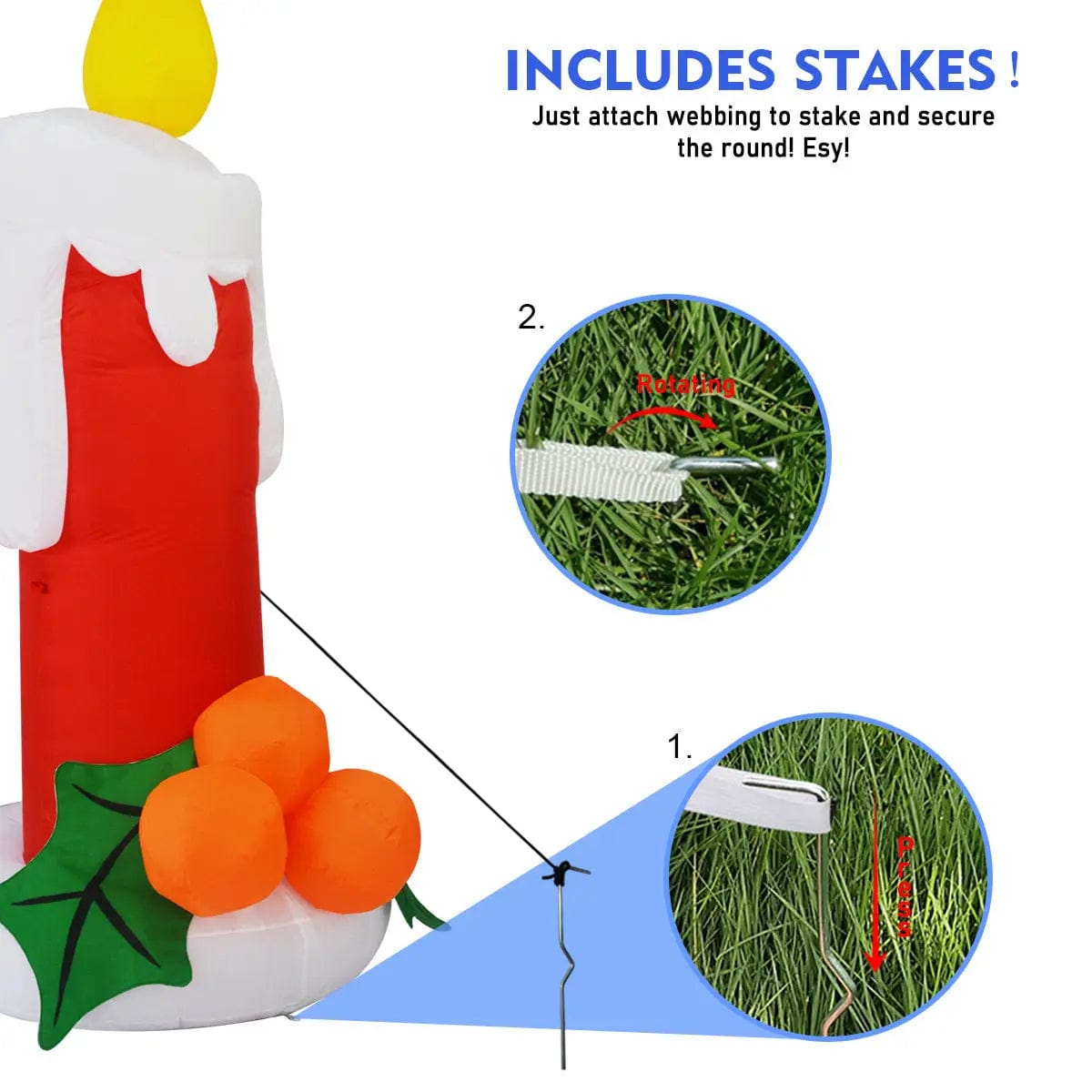 Inflatable LED Candle Holiday Yard Decoration、mySite、g9winljtr