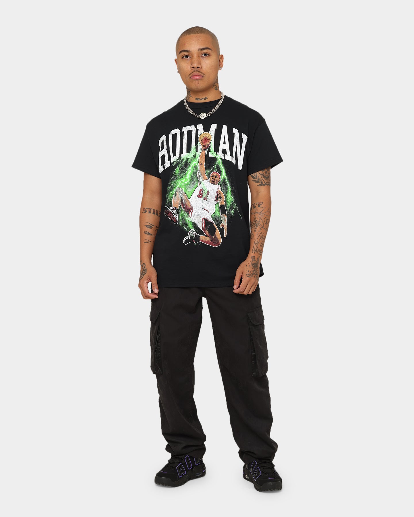 Rodman Brand Rodman Glow Dunk Vintage T-Shirt Black/Green、mySite、zt4zffjzw