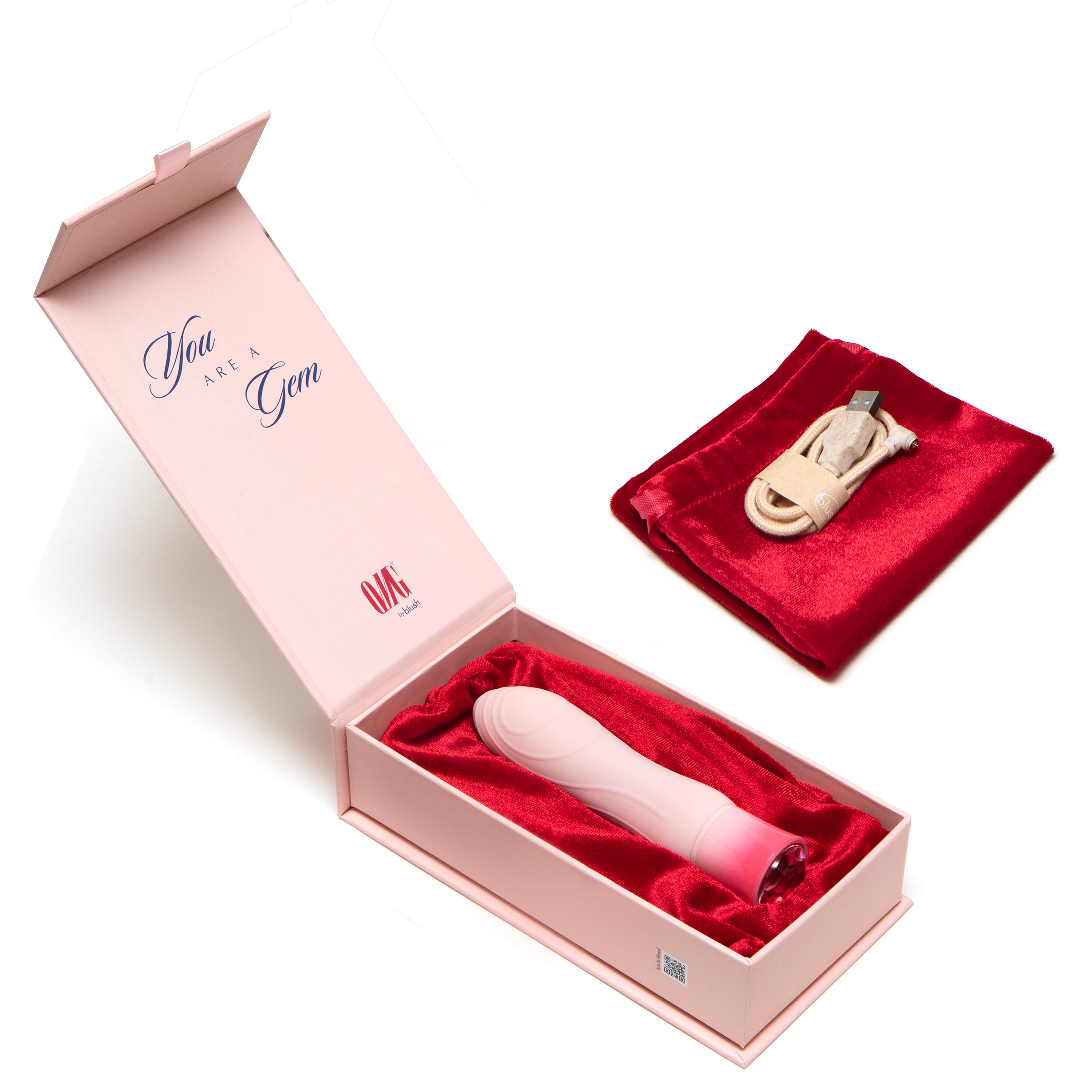 Oh My Gem By Blush® | Elegant: 5.5 Inch Warming G Spot Stimulation Vibrator in Morganite with Powerful RumboTech™ Technology、mySite、bottomscart