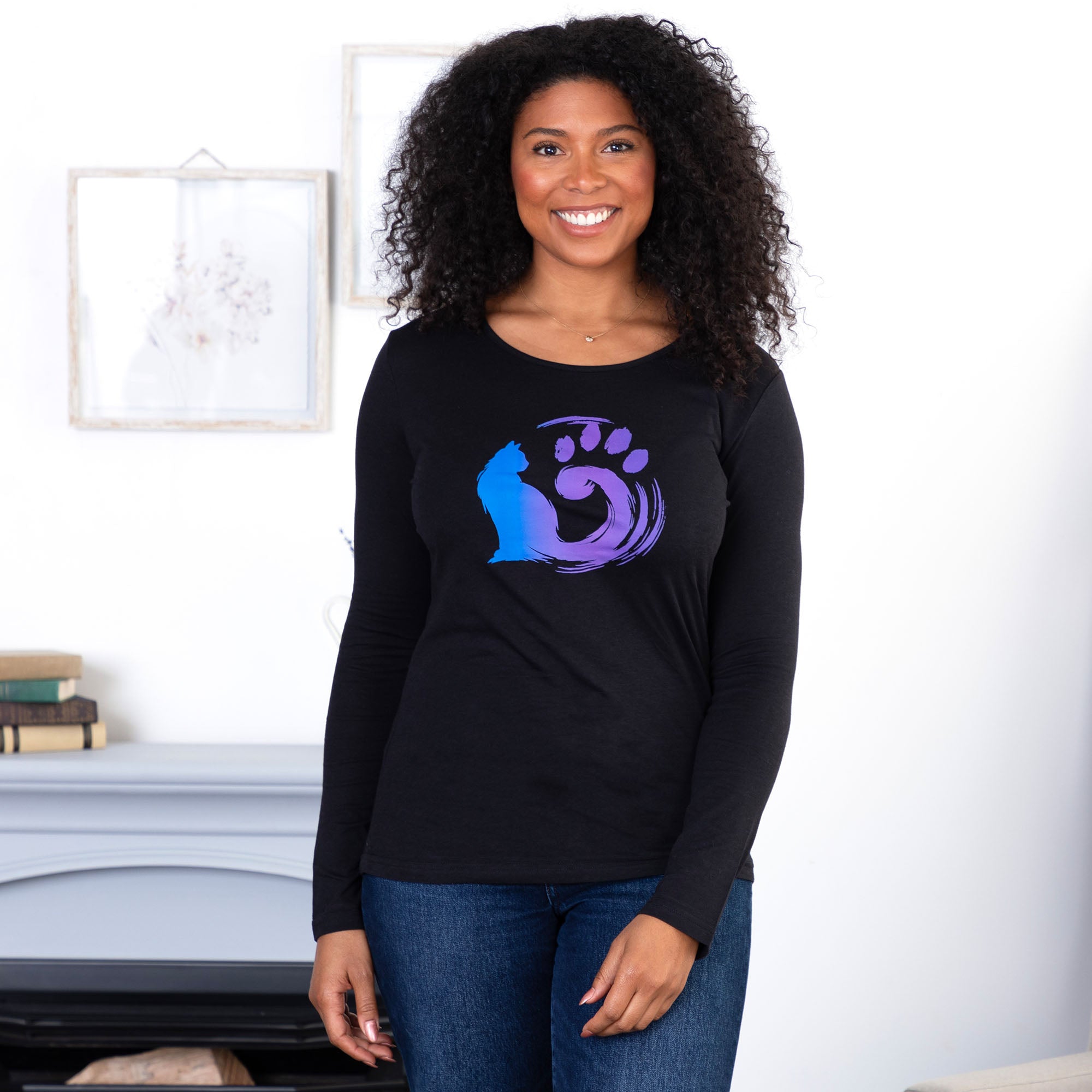 Painted Cat Long Sleeve Tee、mySite、camillekostekn