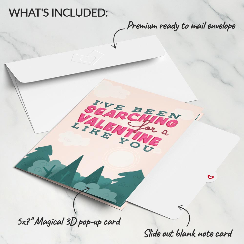 Searching for a Valentine Like You Bigfoot Pop-Up Card、mySite、solidvoid