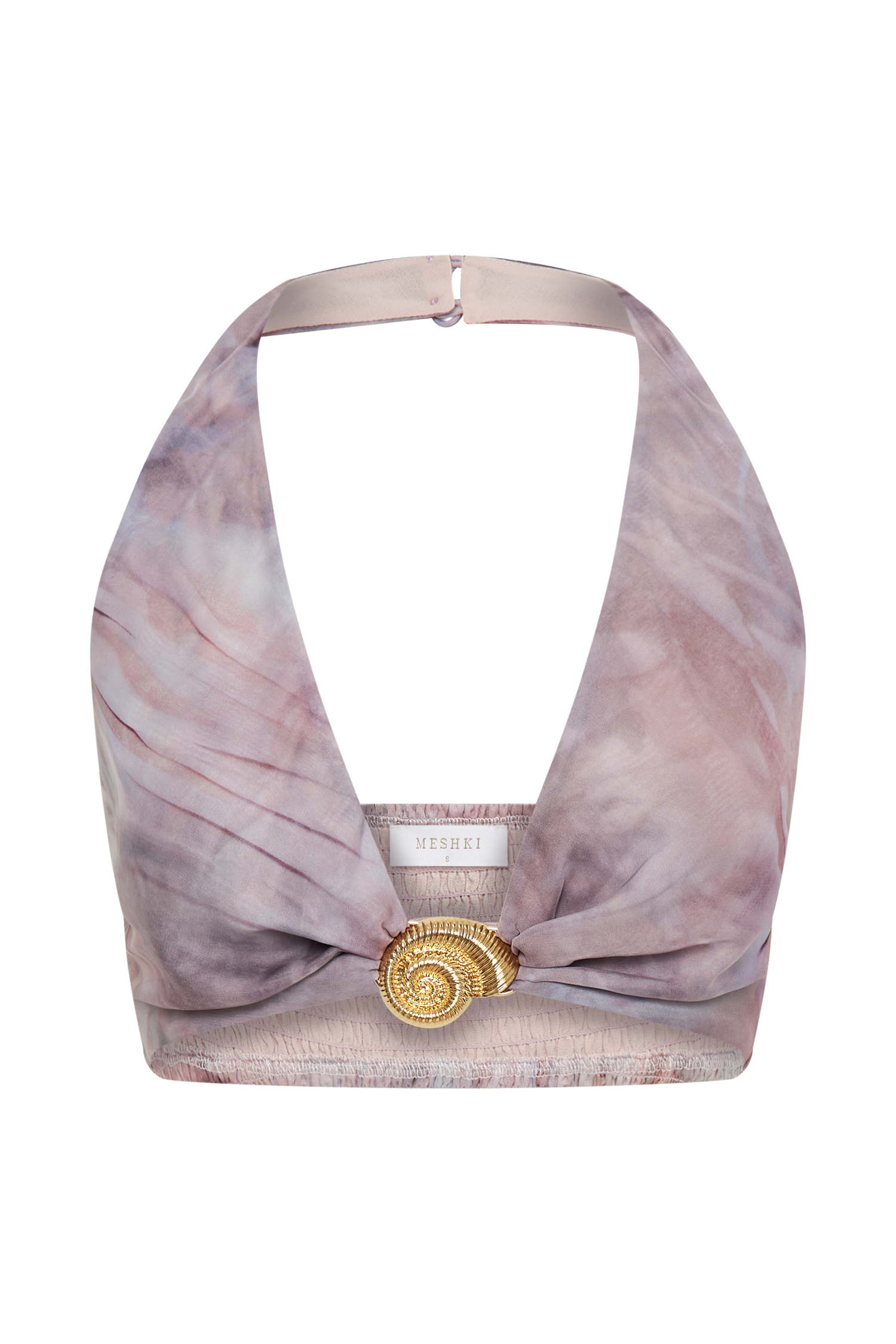 Ursula Shell Hardware Halter Top - Mermaid Shell Print、mySite、solidvoid