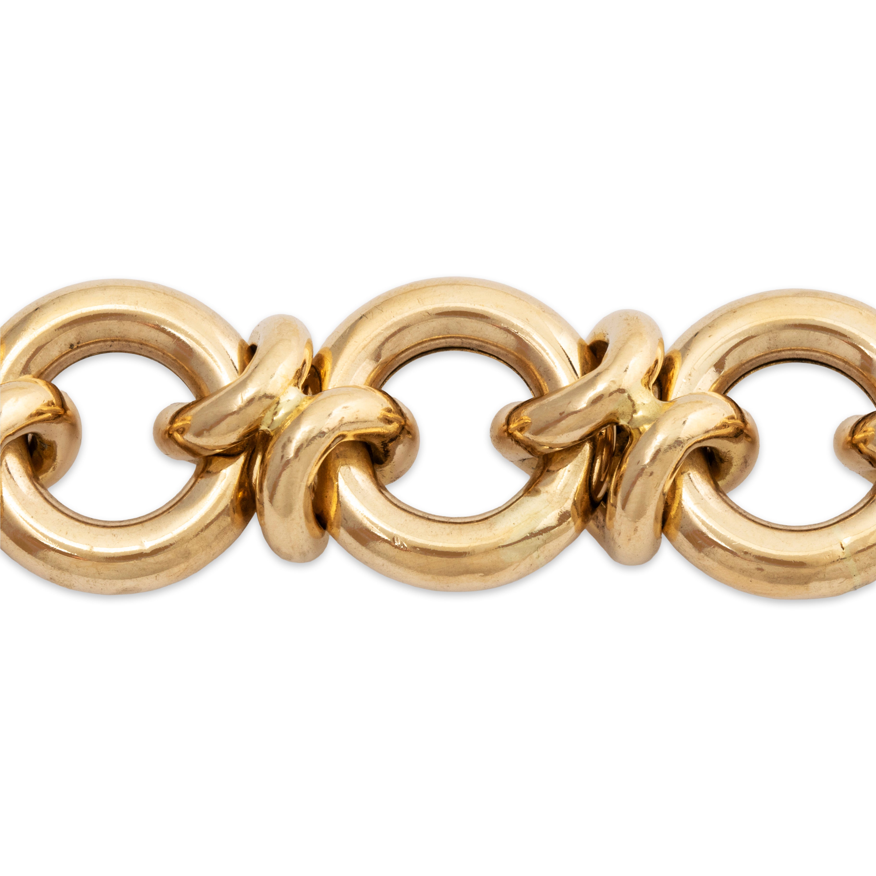 Vintage Italian 14k Yellow Gold Chunky Link Bracelet 6.25、mySite、hinf8tx79