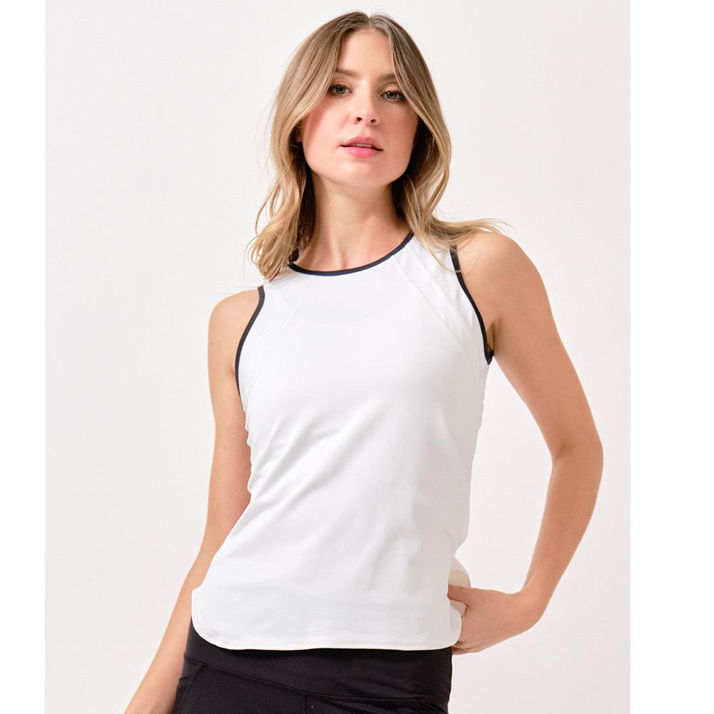 Lija Women's Bea Tank - White/Black、mySite、neckold