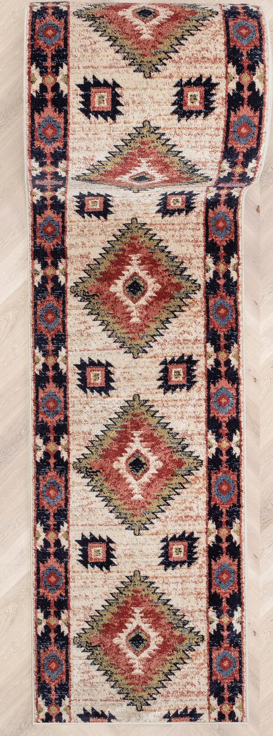 Custom Size Runner Lea Southwestern Tribal Ivory Choose Your Width x Choose Your Length Hallway Runner Rug、mySite、gigharbornorthrealestate
