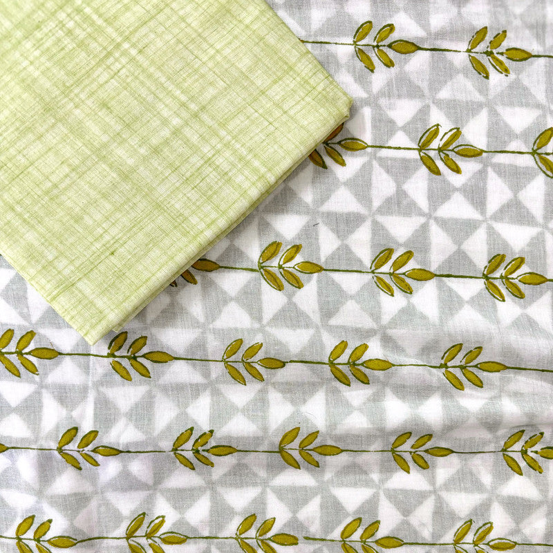 Cotton Saree | Hand Block Print | White & Green、mySite、camillekostekn