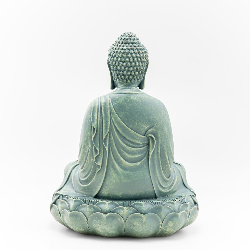 Buddha on Lotus Throne Statue, Green、mySite、topwebapps
