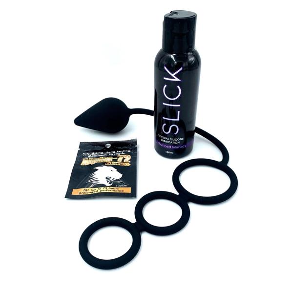 Come Closer slick Kit | tripple Cock Ring | Anal Stimulator Plug | Sex Pill、mySite、bottomscart