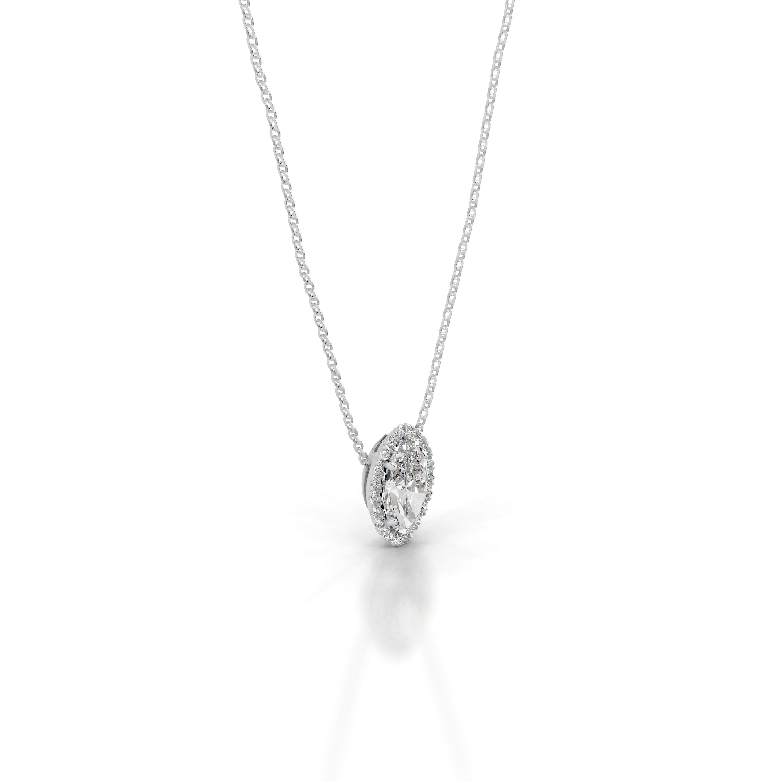 Manon Lab Grown Diamond Halo Pendant - 18K White Gold、mySite、hinf8tx79