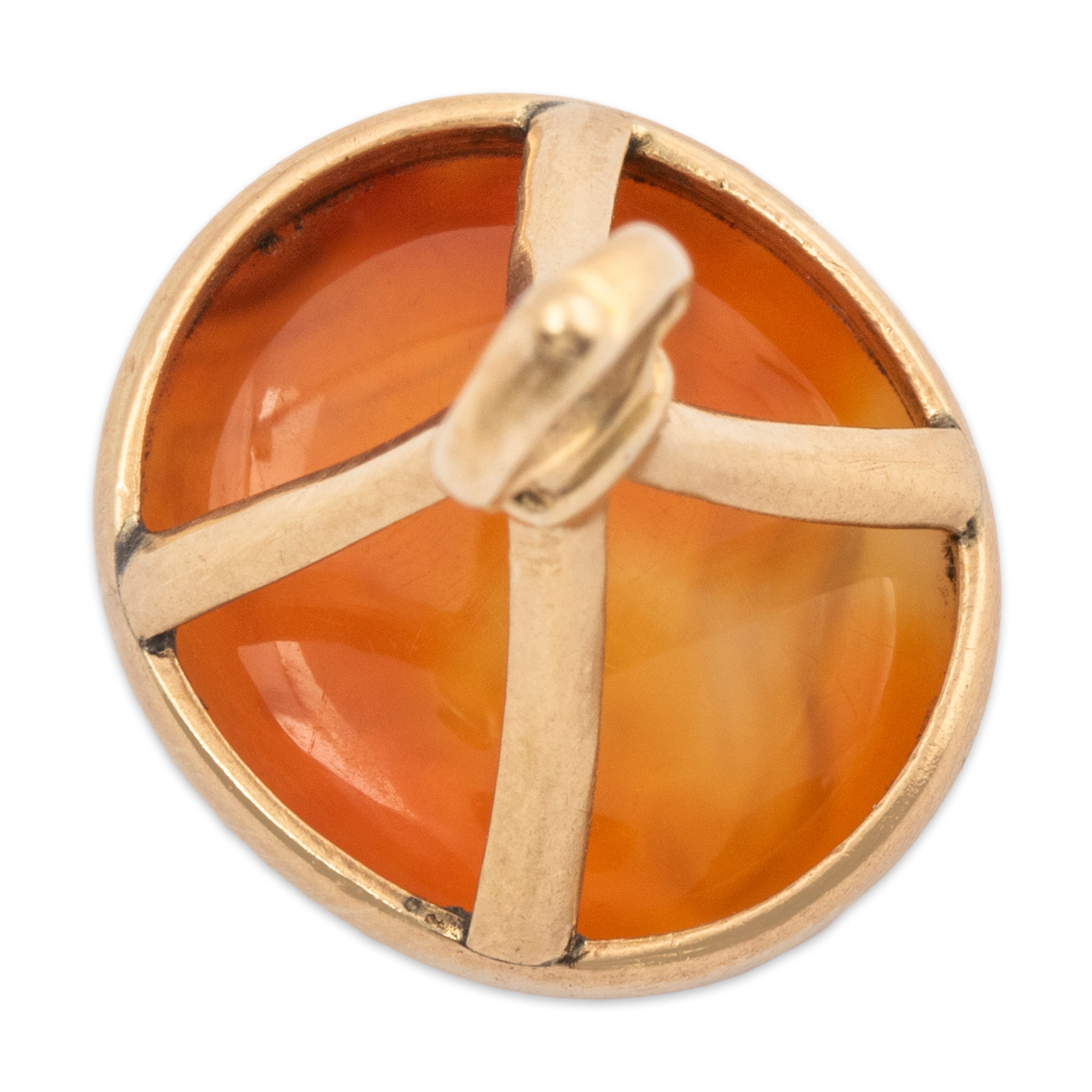 Antique Georgian 14k Yellow Gold Carnelian Carved Man Fob Seal Pendant、mySite、hinf8tx79