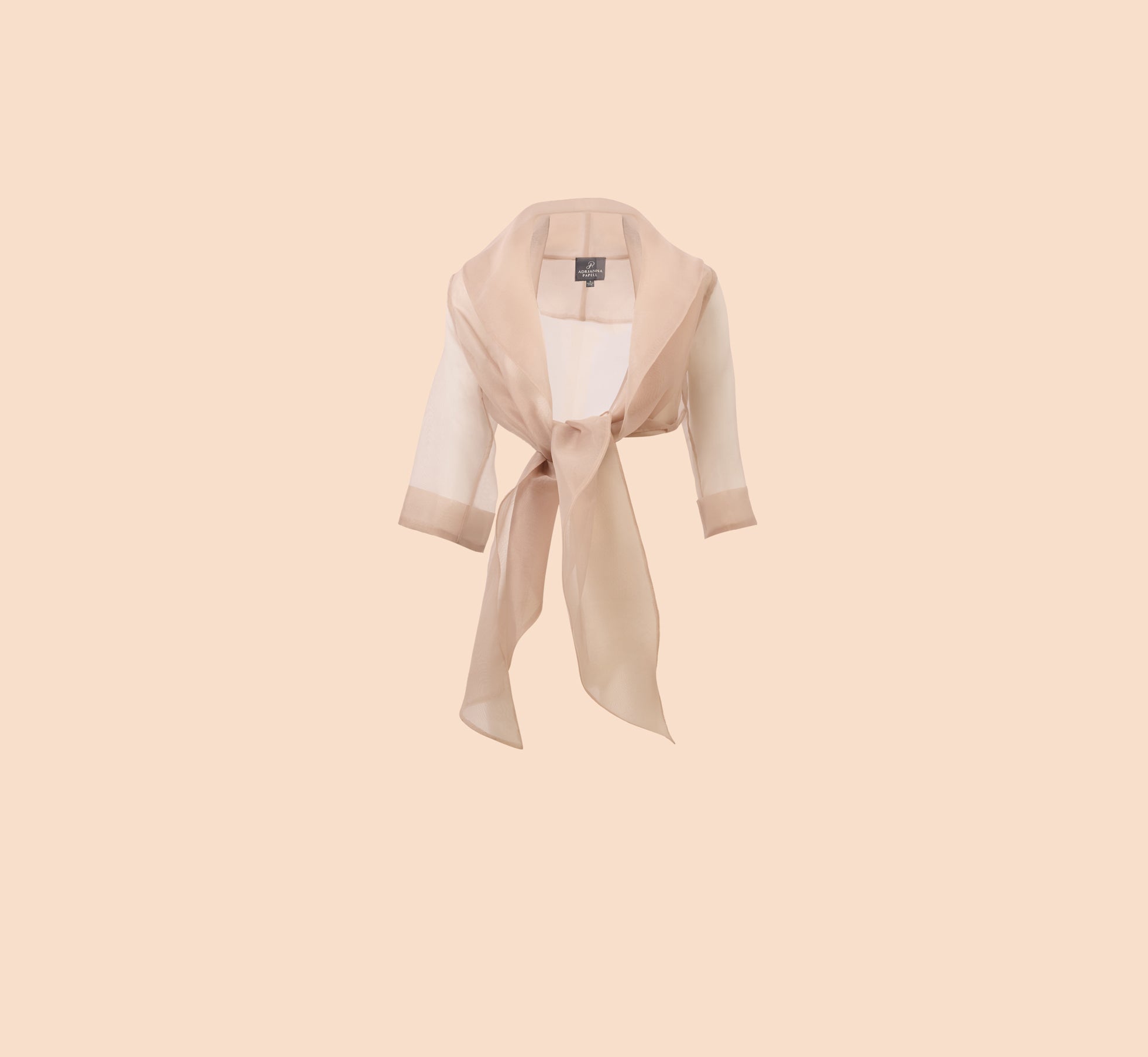 Organza Wrap Jacket With Short Sleeves In Champagne、mySite、solidvoid