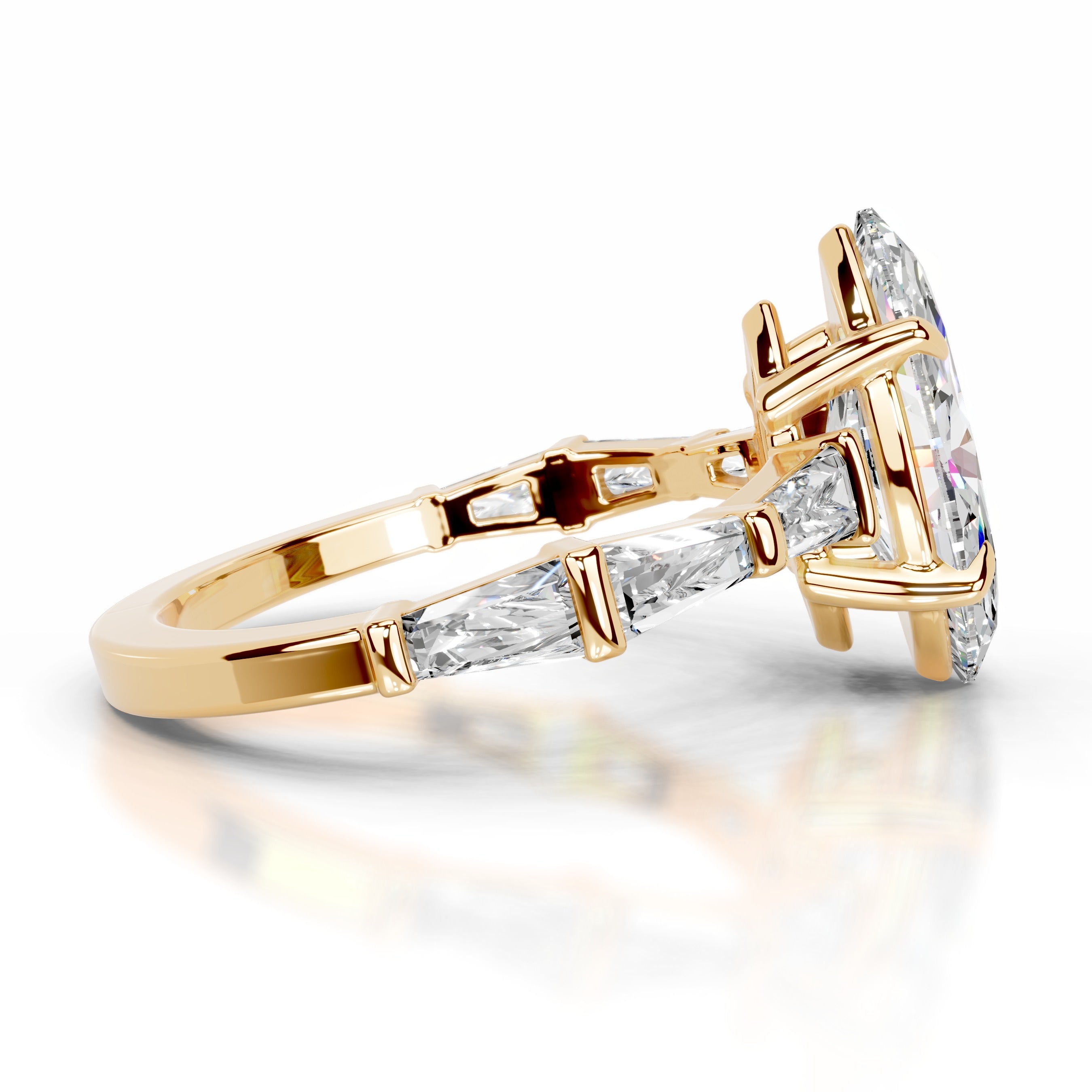 Nidia Moissanite & Diamond Ring - 18K Yellow Gold、mySite、hinf8tx79