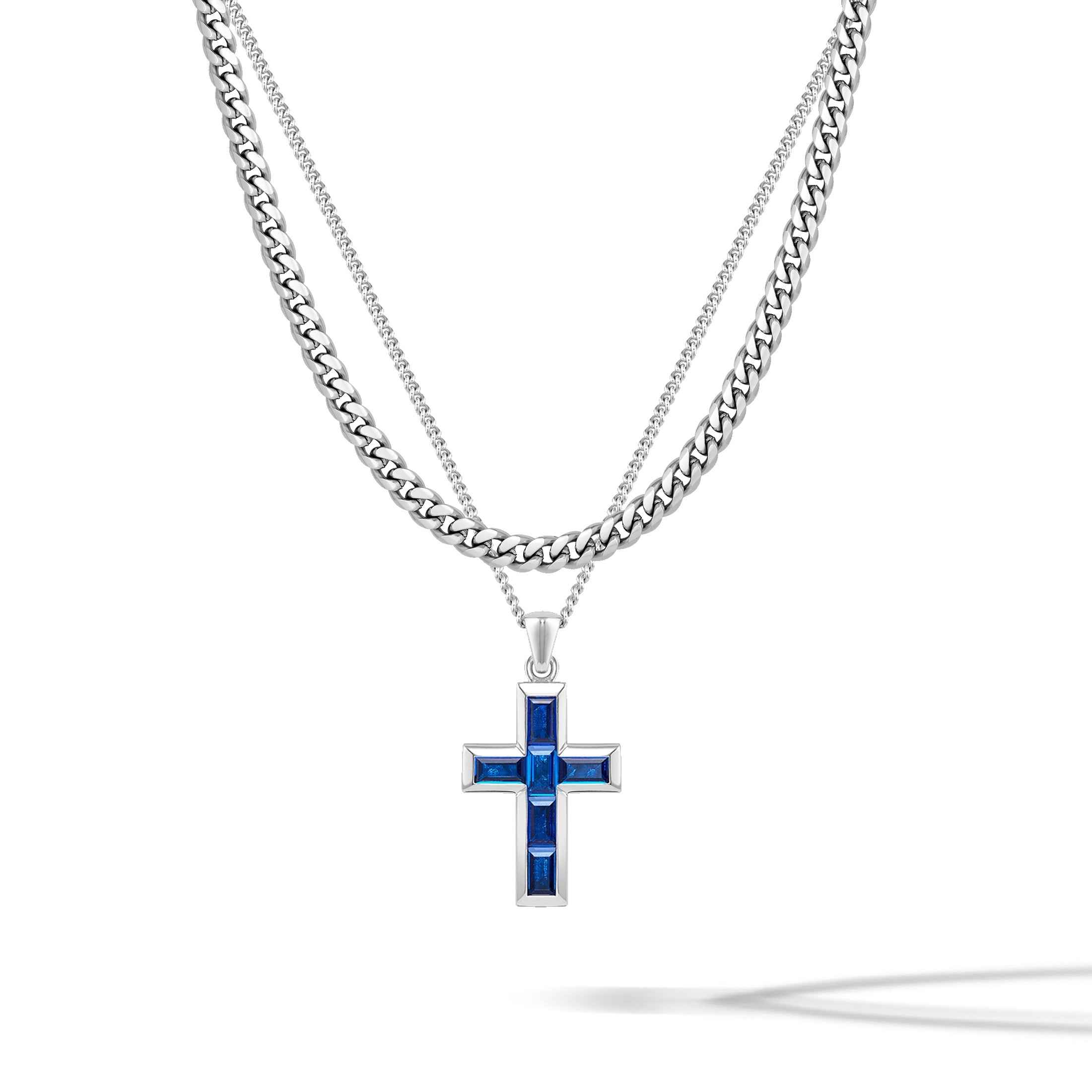  Gemstone Cross - Sapphire Set