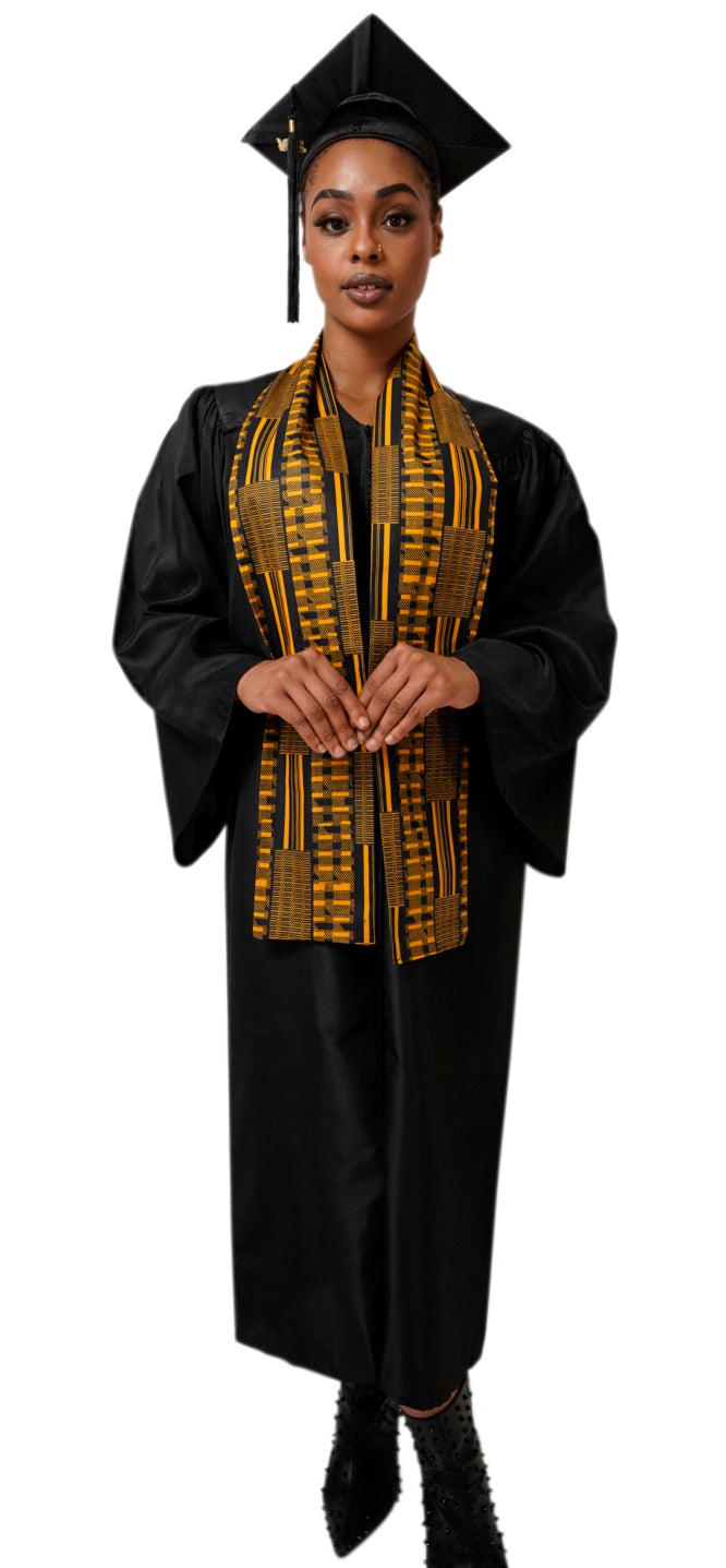 Gold Kente African Print Graduation Stole/Sash DP4091S1、mySite、solidvoid