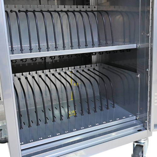 30+2Bay Mobile School Charging Cart Station for Chromebook, Tablet and Laptop Computer with Power Strip Included, Assembly Required-BLACK、、casual