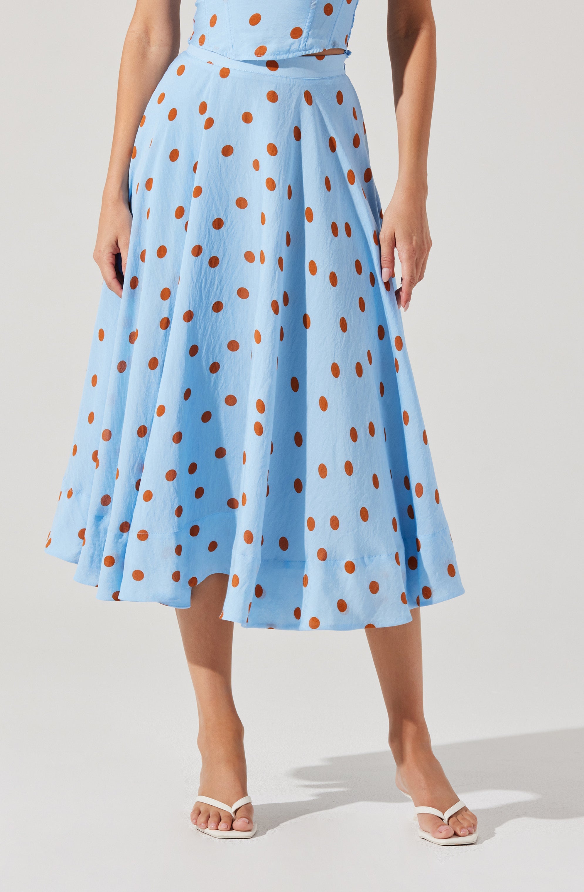 Janie Polka Dot Midi Skirt、mySite、solidvoid