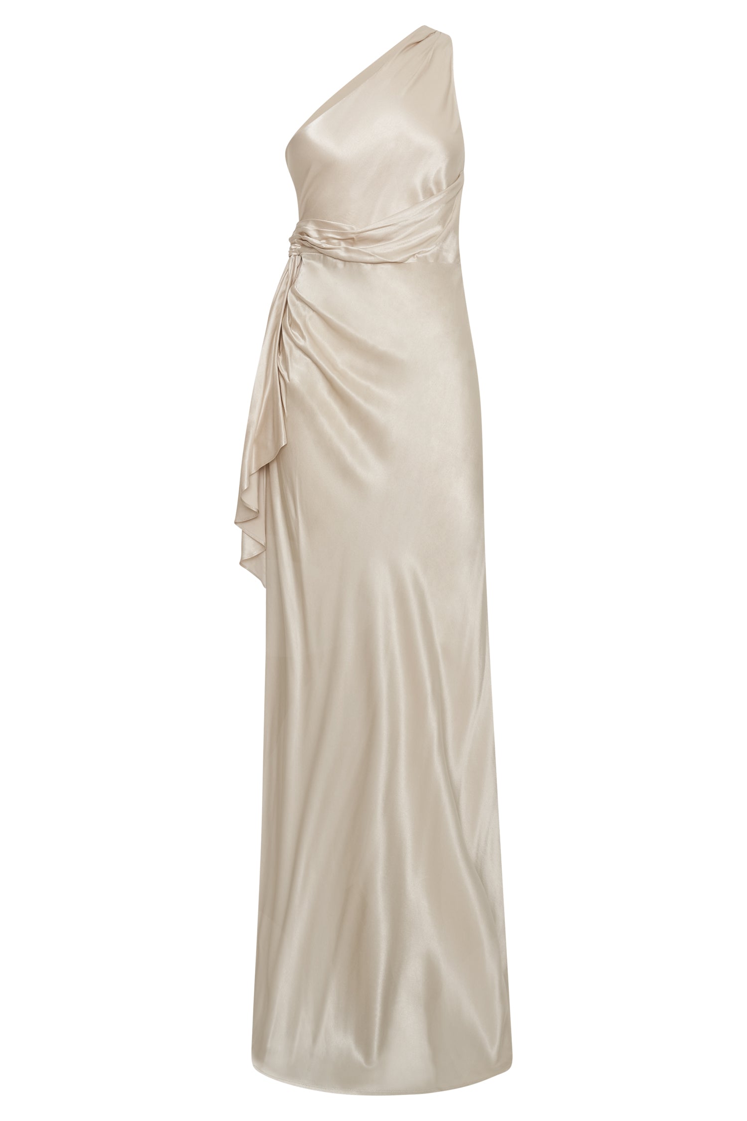 Calliope One Shoulder Maxi Dress - Blush Gold、mySite、solidvoid