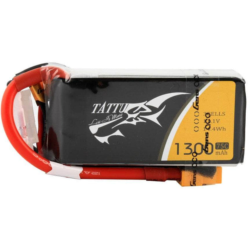  Tattu 11.1V 3S 1300mAh 75C LiPo Battery - XT60、mySite、merchandisen