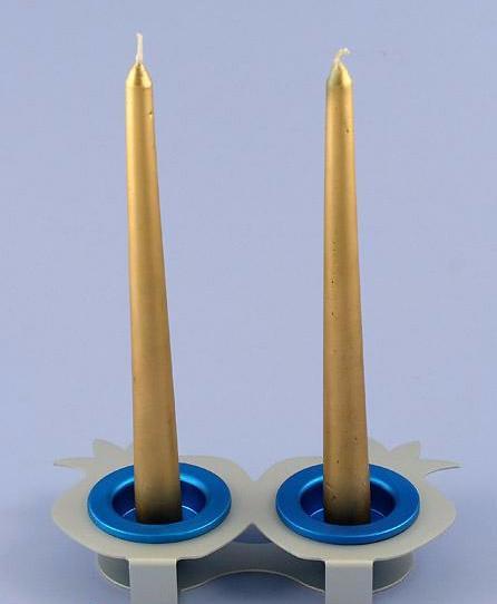 Double Rimon Shabbat Candle Holders - Blue、mySite、topwebapps
