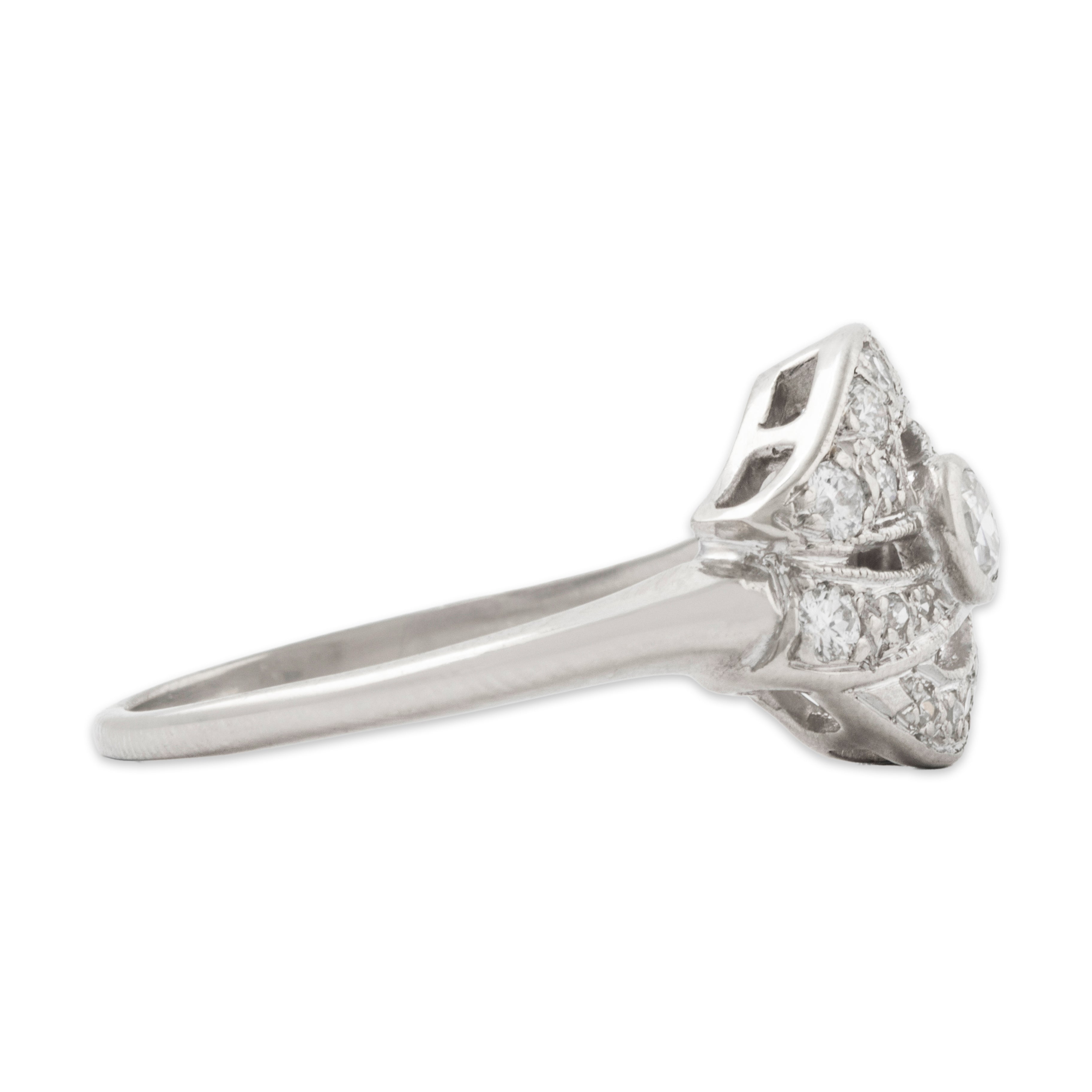 Vintage 14k White Gold .473cttw Diamond Sparkling Swirls Ring 8.50、mySite、hinf8tx79