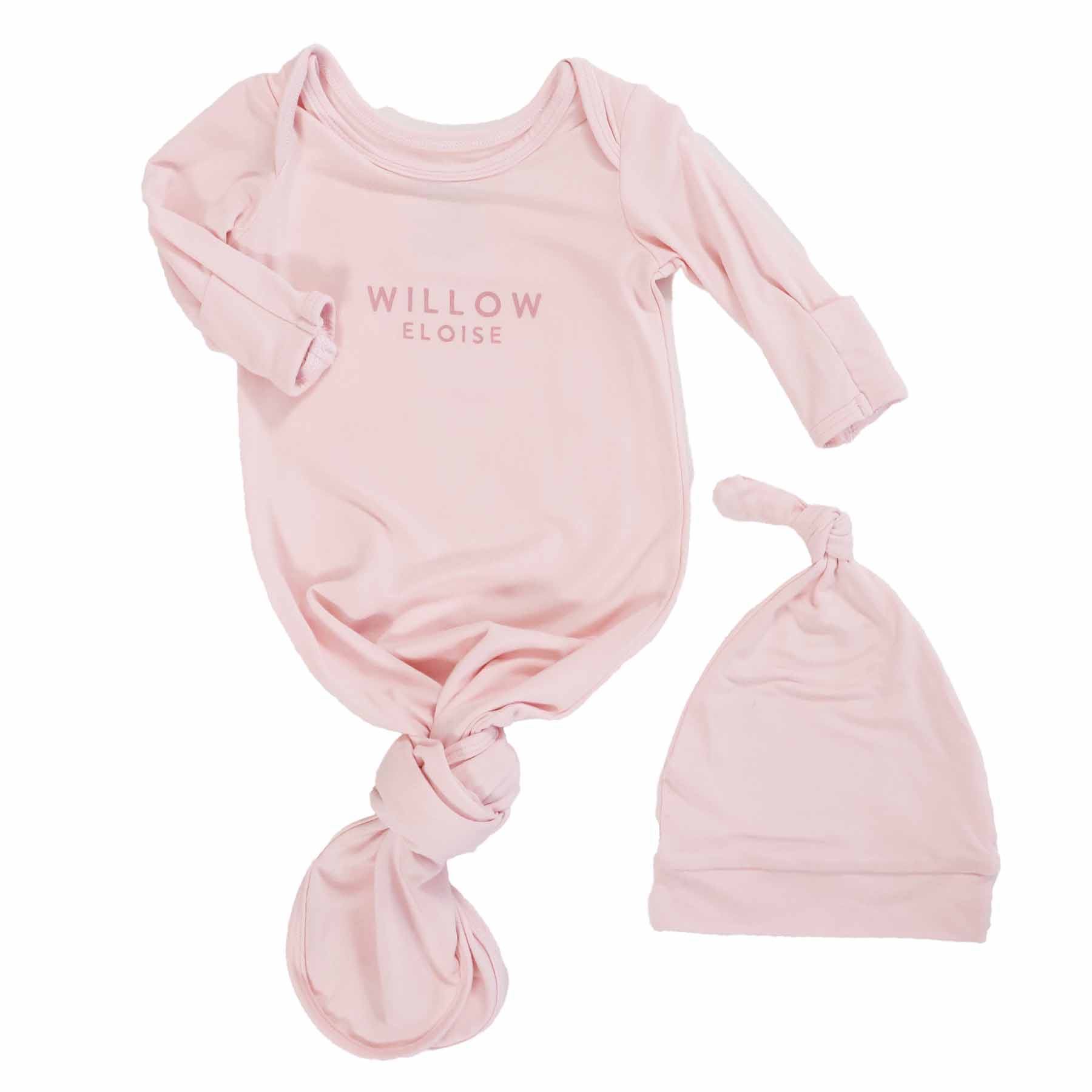  Girl Personalized Bamboo Newborn Baby Knot Gown & Hat、mySite、layawaytickets