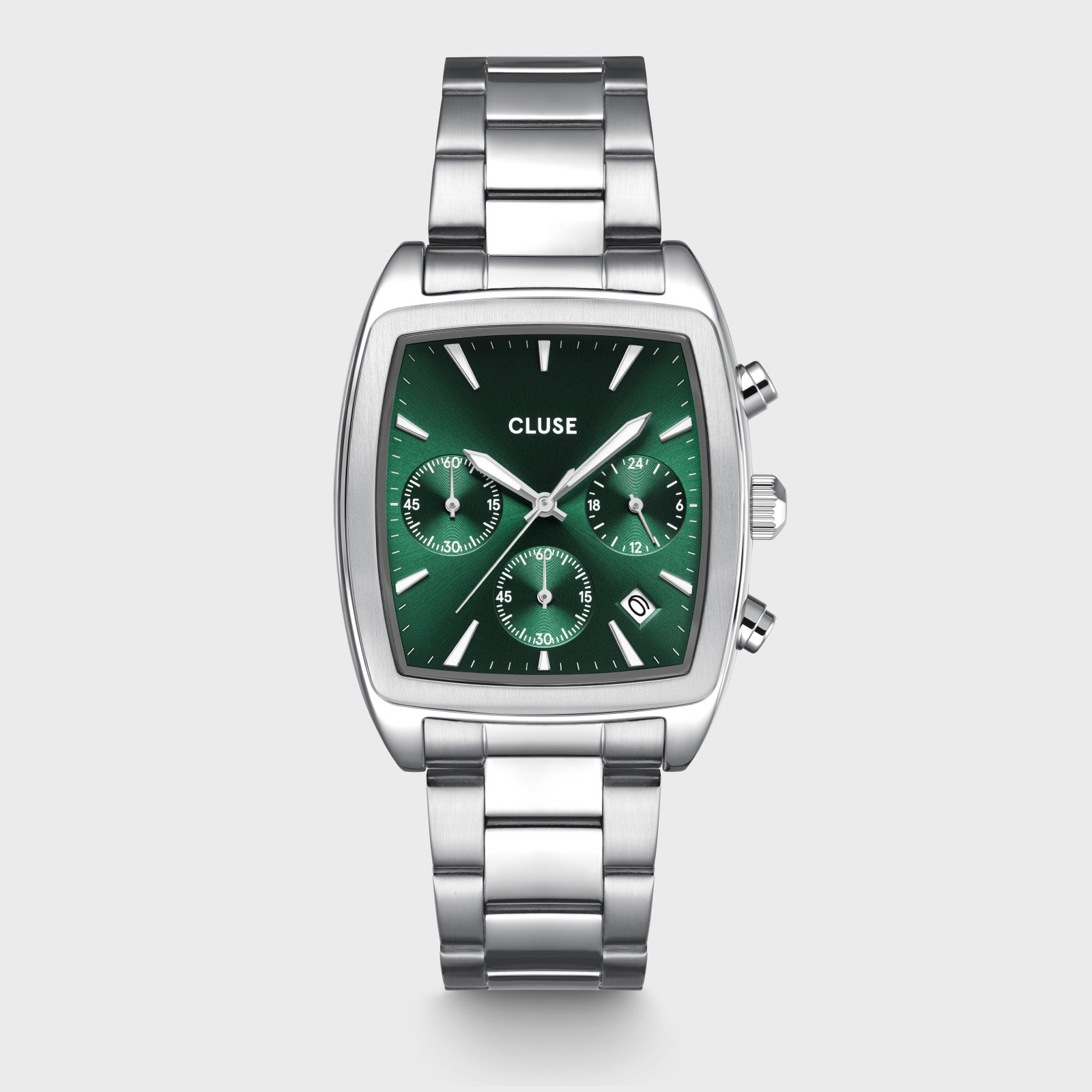 Quartaut Chrono Watch Steel, Green, Silver Colour、mySite、botmansion
