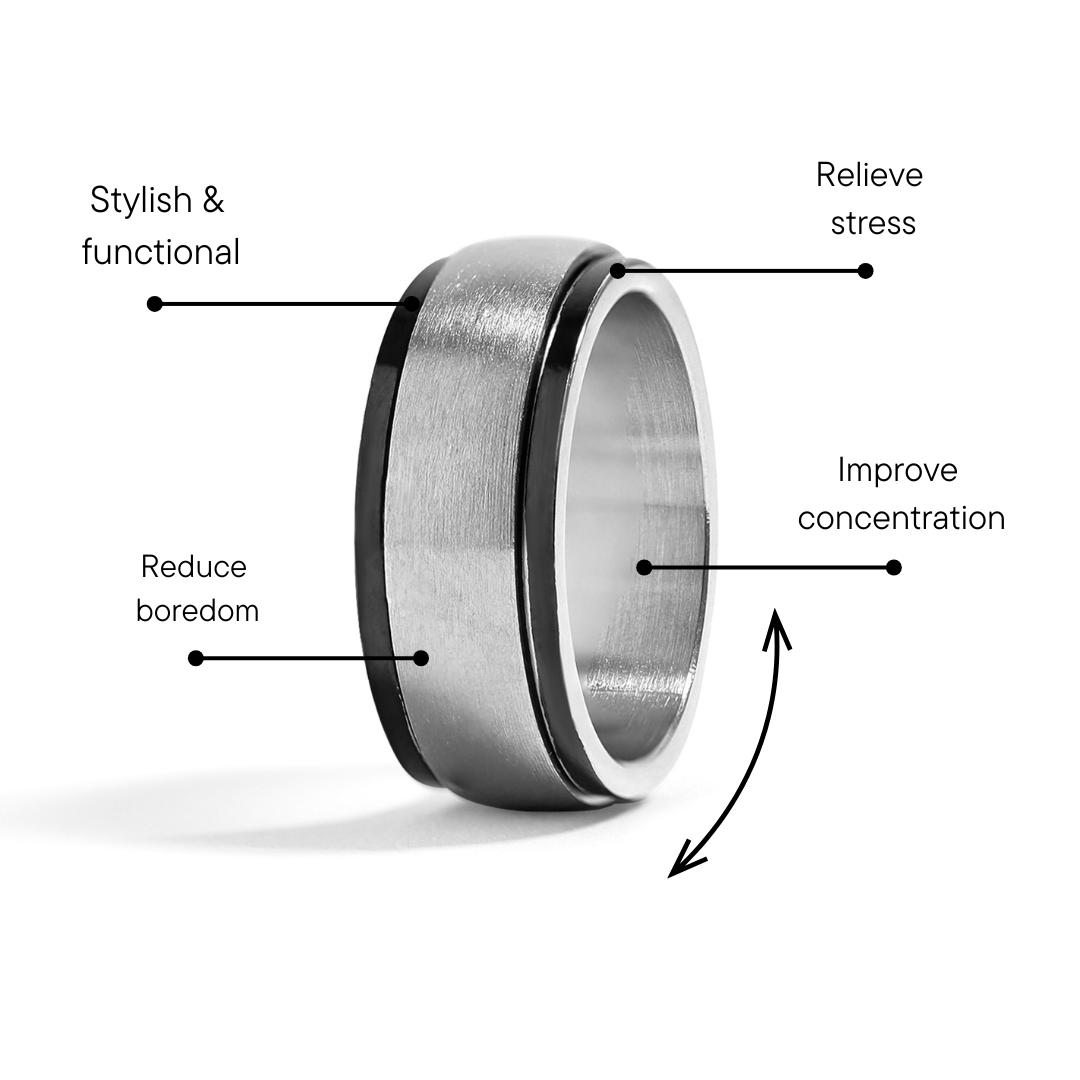 Stainless Steel Highly Polished Black Trim Spinner Center Ring / SRJ9002、mySite、dreamappss