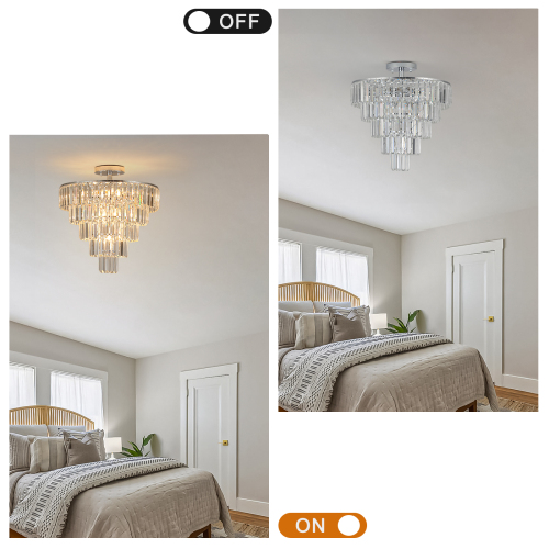 (Same as W1340110373/L5010) Large crystal chandelier in white chrome color, modern style chandelier, dining room, living room, bedroom (Without Bulb)、、eastwooduniform