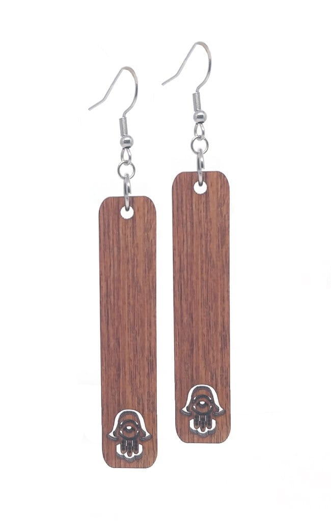 Hamsa Dangle Wood Earrings、mySite、topwebapps