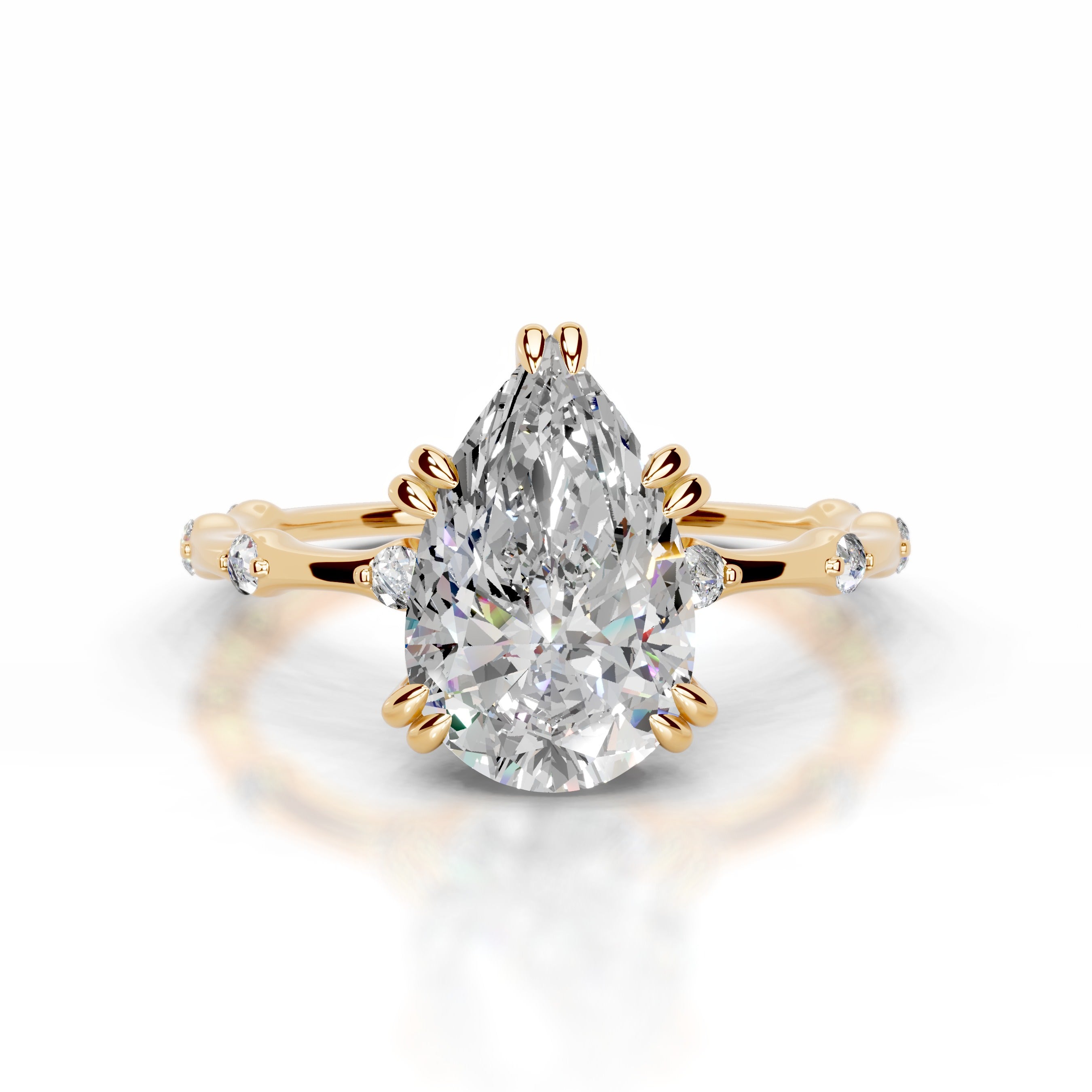 Wilma Moissanite & Diamonds Ring - 18K Yellow Gold、mySite、hinf8tx79
