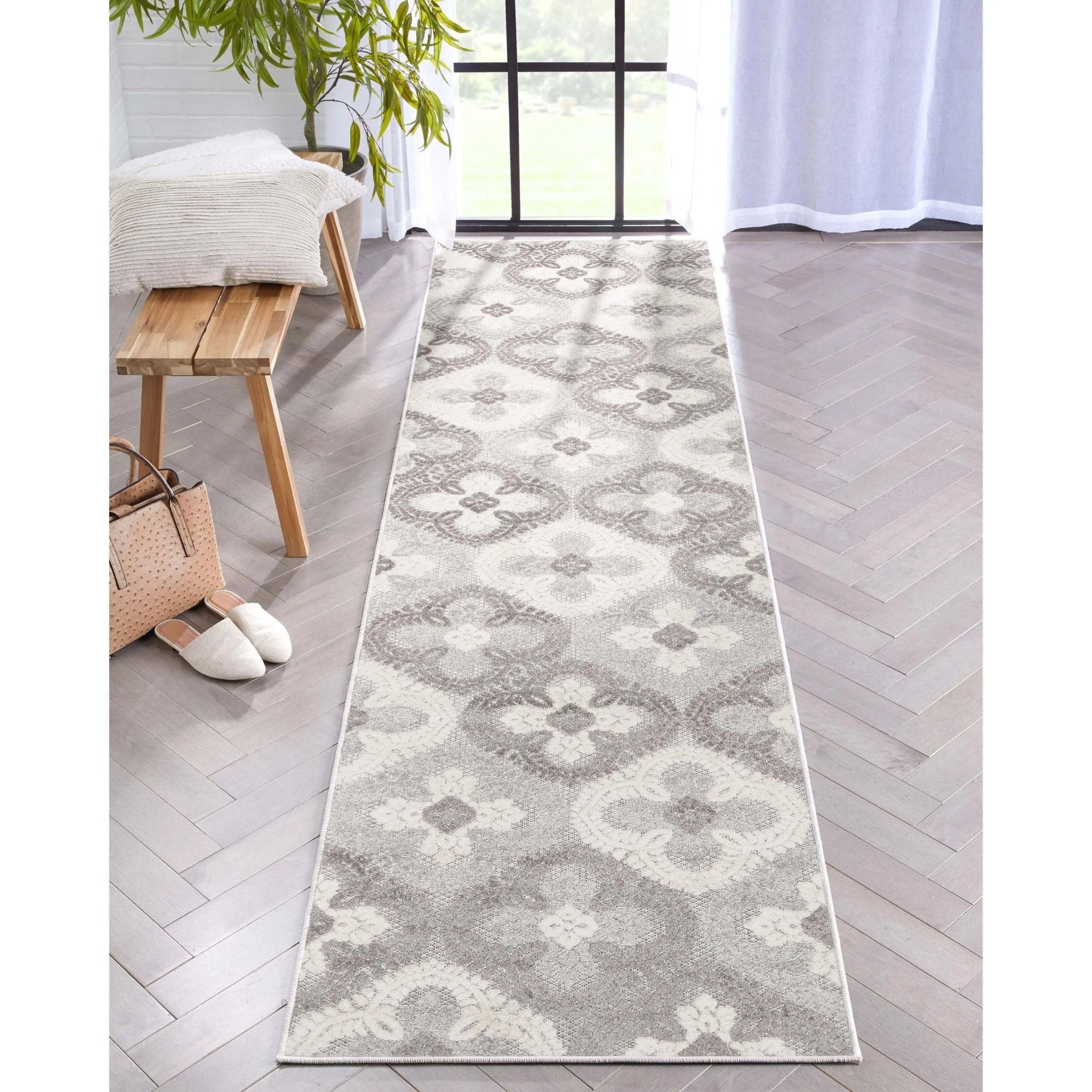 Loewy Modern Geometric Indoor/Outdoor Grey High-Low Rug、mySite、gigharbornorthrealestate