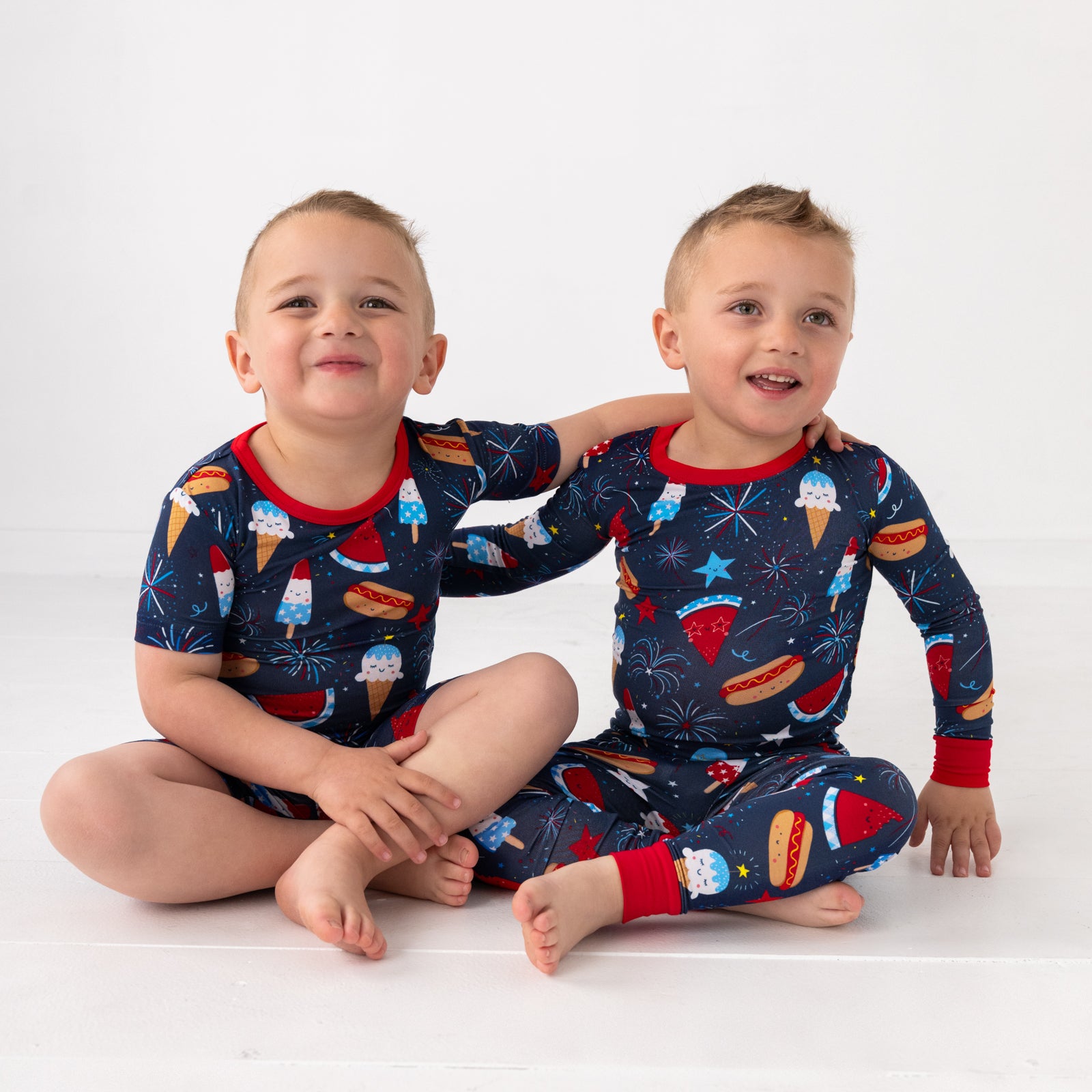  Snacks & Sparkles Two-Piece Short Sleeve & Shorts Pajama Set、mySite、layawaytickets