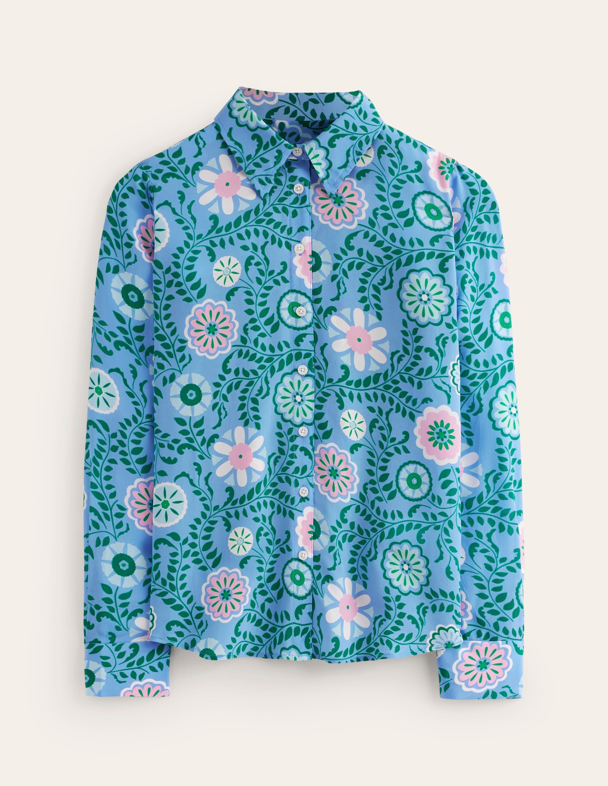  Sienna Silk Shirt-Vintage Blue, Meadow Vine、mySite、ashleygrahame