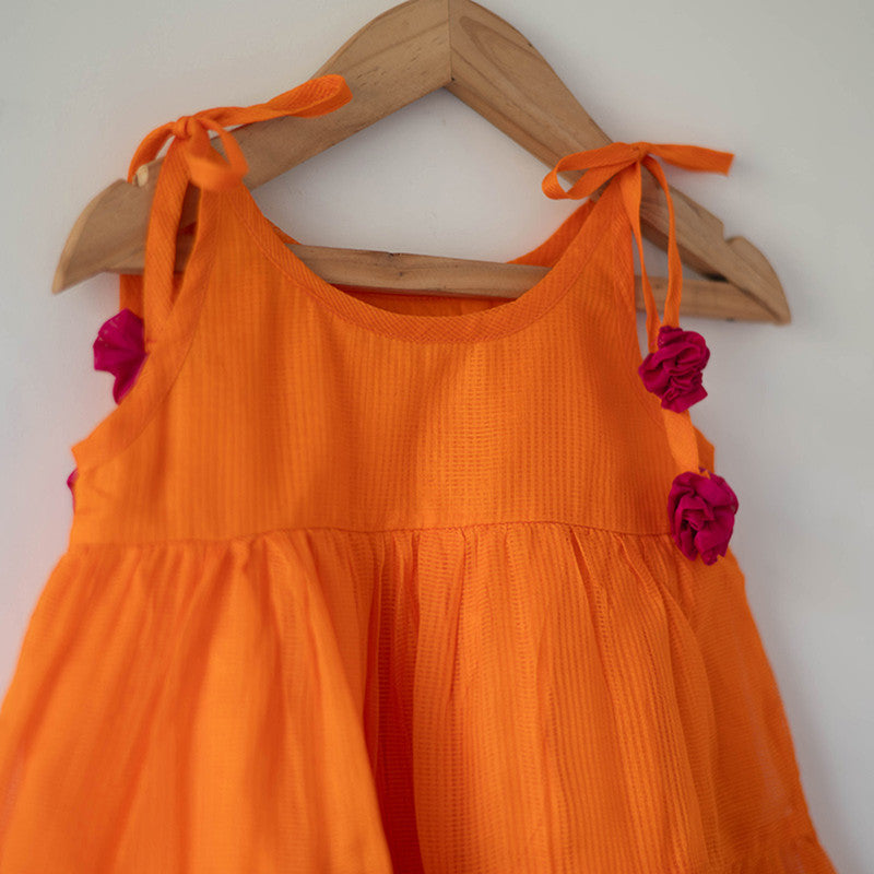 Cotton Dress For Kids | Kesar Orange、mySite、camillekostekn