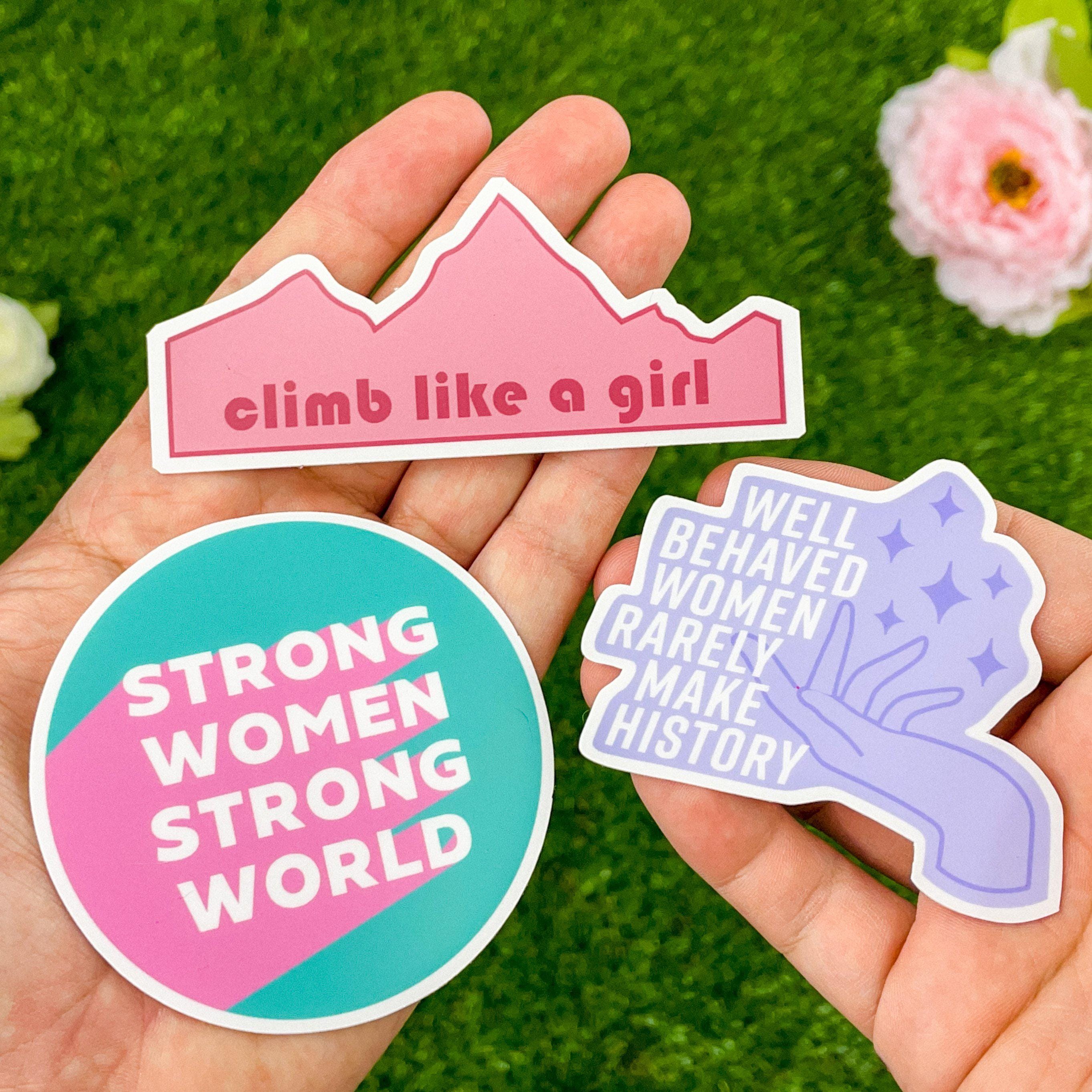  Climb Like a Girl Red Mountain Sticker、mySite、elrpsem3k