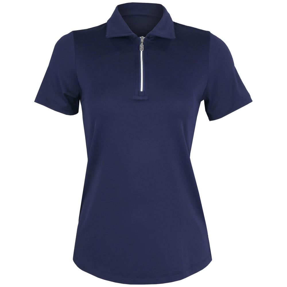 Sofibella Women's UV Colors Micro Pique Polo - Navy、mySite、neckold