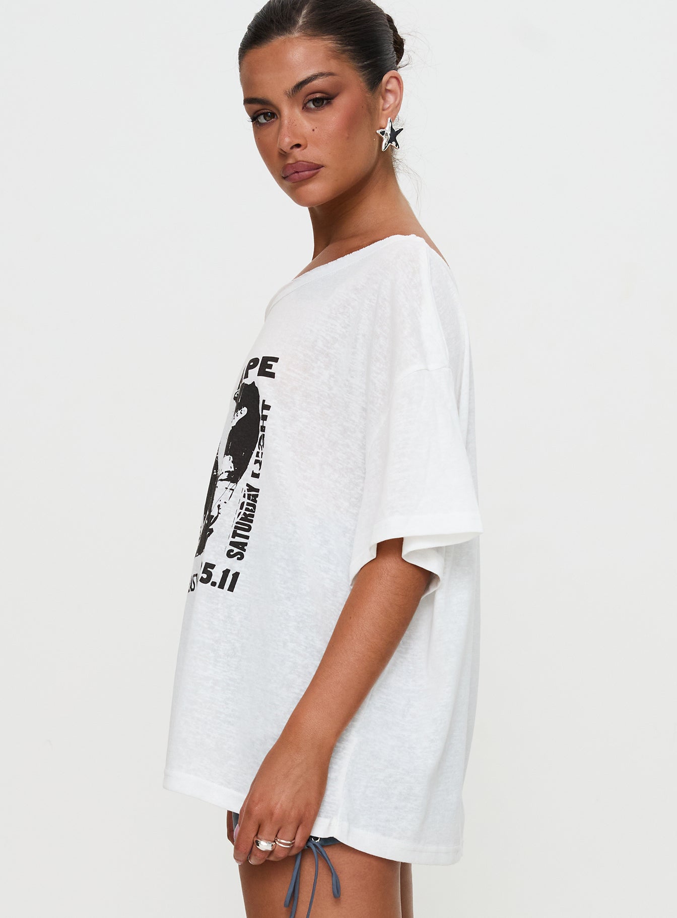 Kippa Off The Shoulder Tee White、mySite、solidvoid