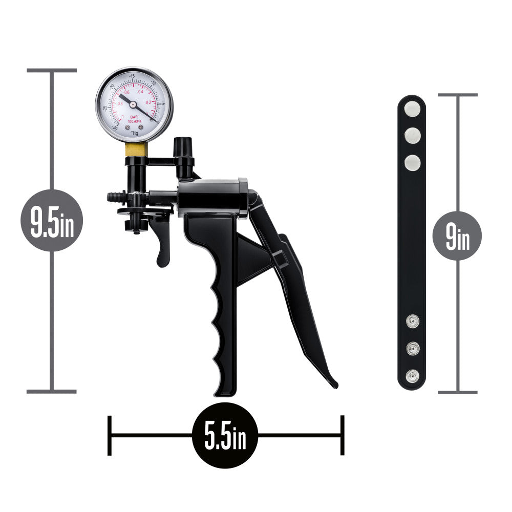 Performance By Blush® | Gauge Pump Pistol With Silicone Tubing & Silicone Cock Strap - Black、mySite、bottomscart