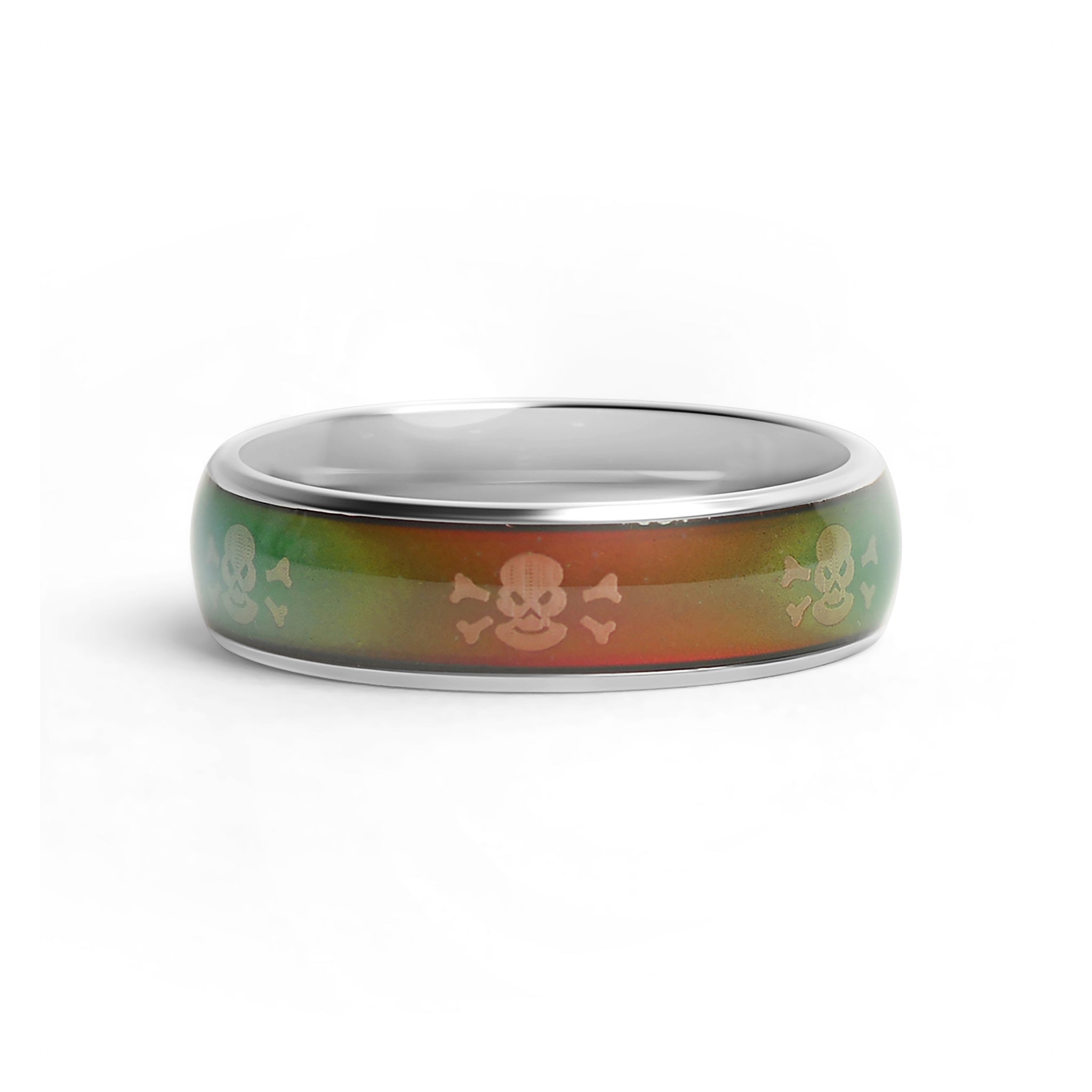 Stainless Steel Mood Band With Skull And Crossbones Ring / CFR9012、mySite、dreamappss