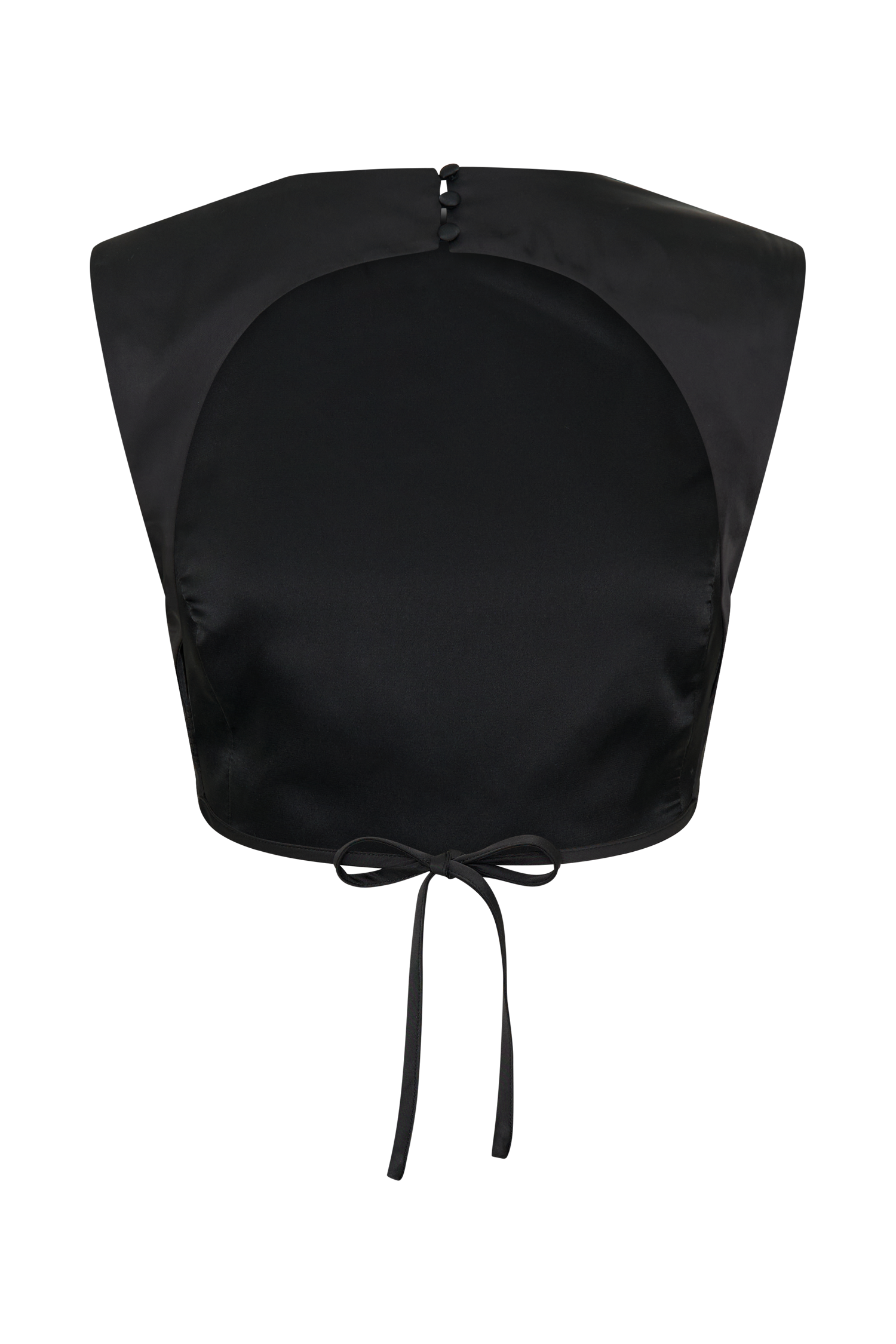 Viviana Satin Sleeveless Crop Top - Black、mySite、solidvoid