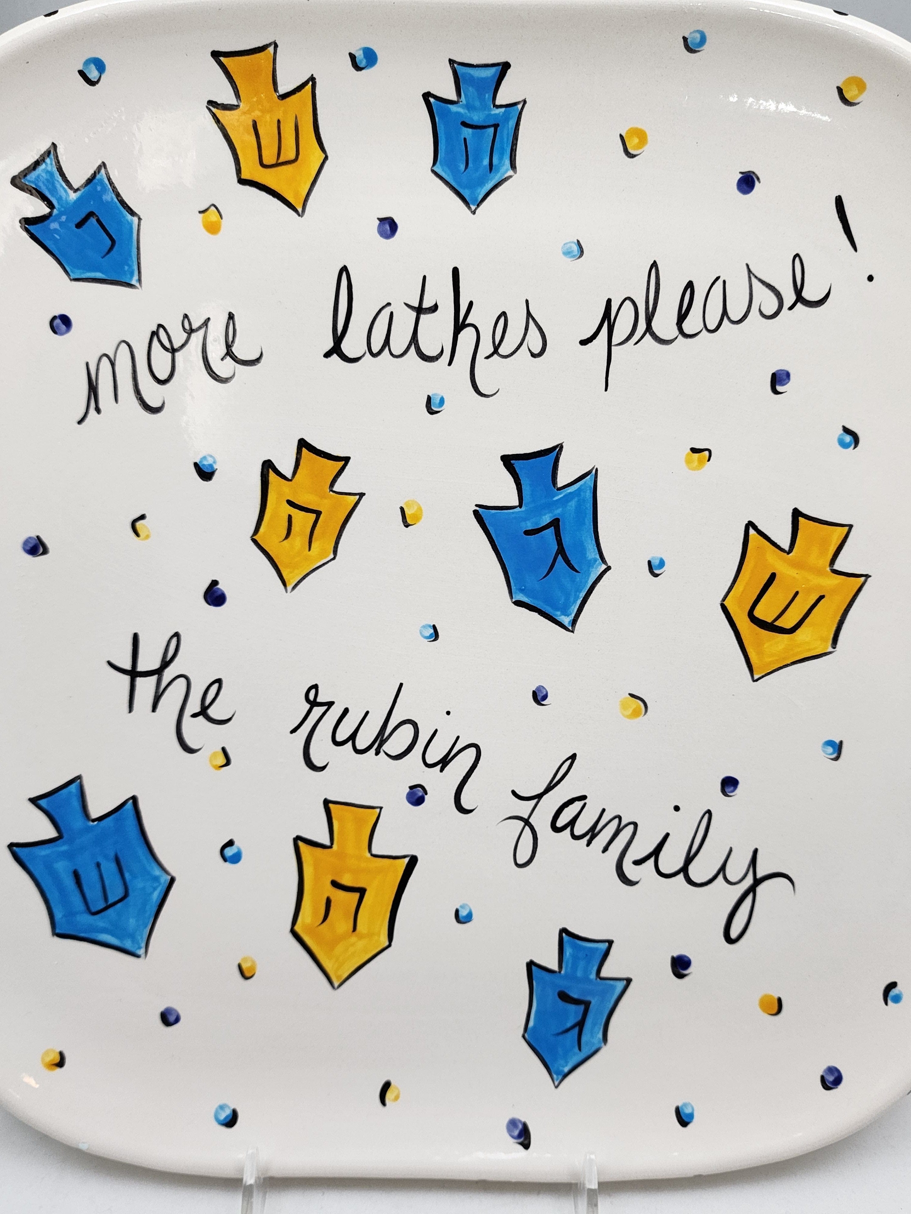 Personalized Potato Latkes Hanukkah Platter With Family Name、mySite、topwebapps