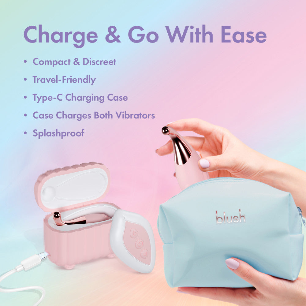 Play With Me | Wanderlust 4 Piece Vibrator Set – Mini Clitoral Wand & Egg Vibrator With Wireless Remote – USB Charging Case – In Pink、mySite、bottomscart